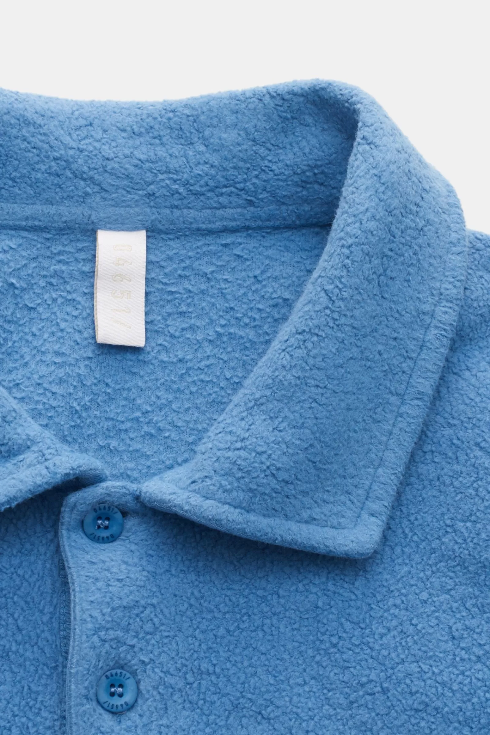 Fleece-Longsleeve-Poloshirt 'Oyster' Rauchblau>04651/ A trip in a bag Clearance