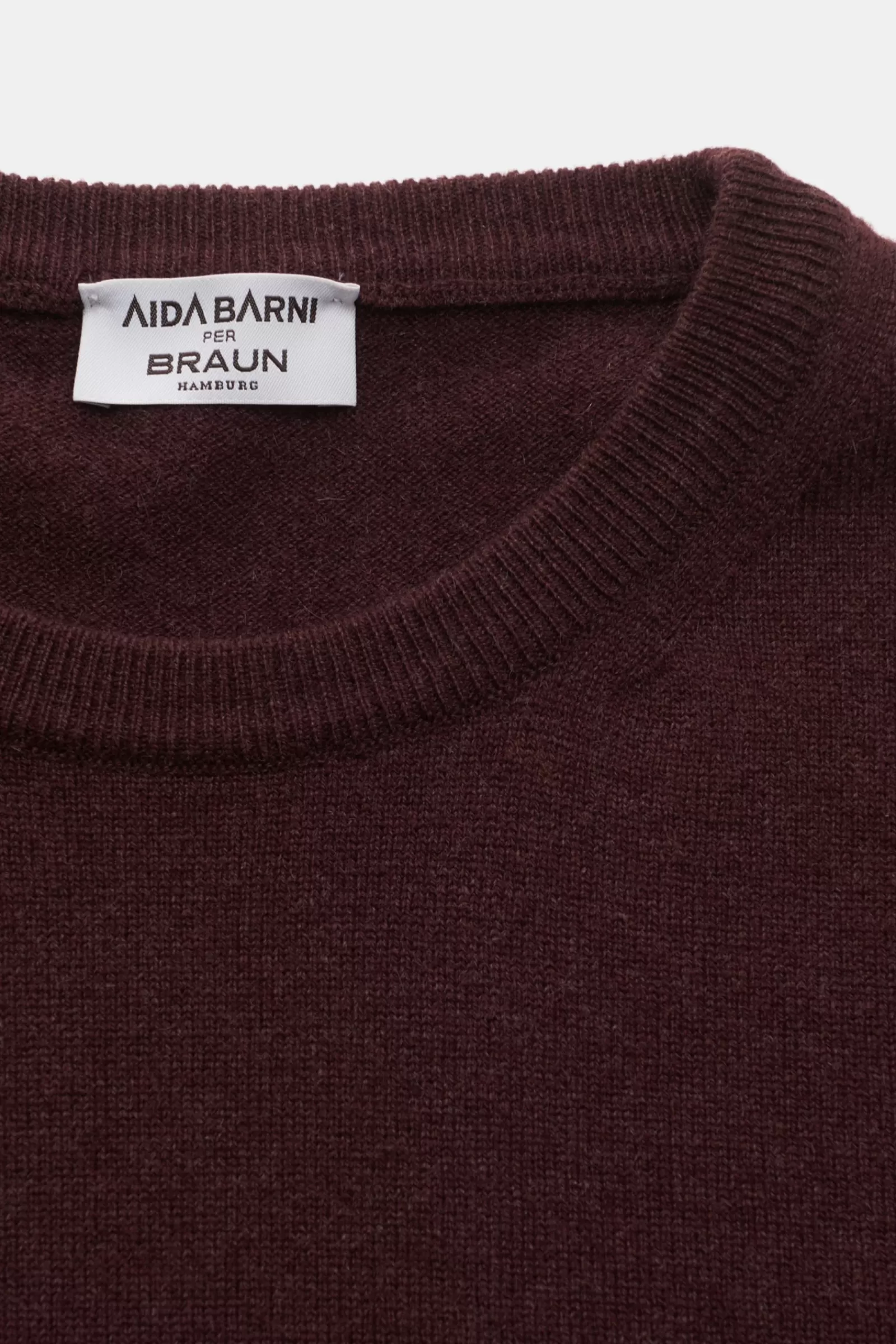 Cashmere Crew Neck Jumper Burgundy^Aida Barni New