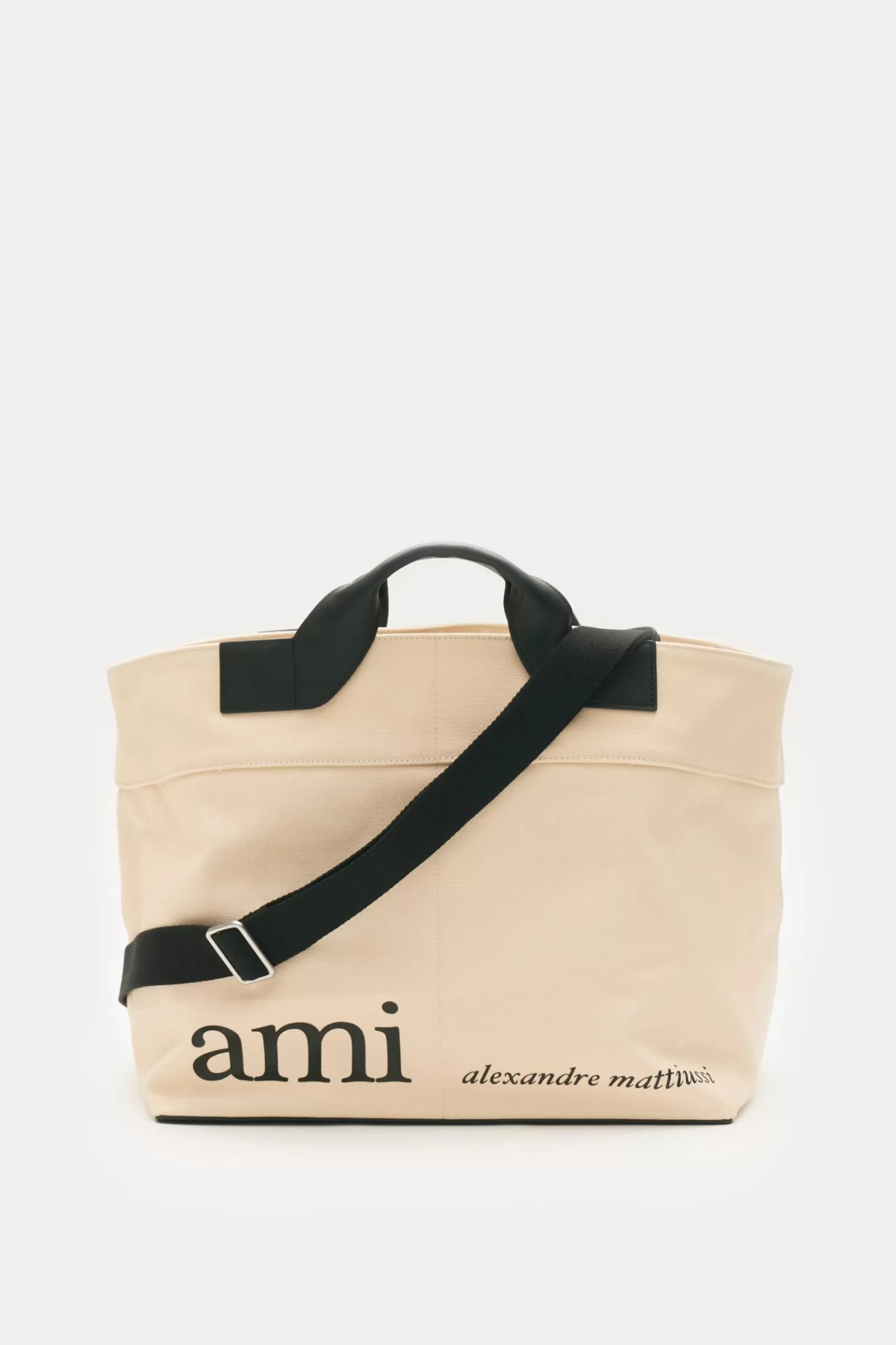 Canvas Shopper Bag Beige^Ami Paris Clearance