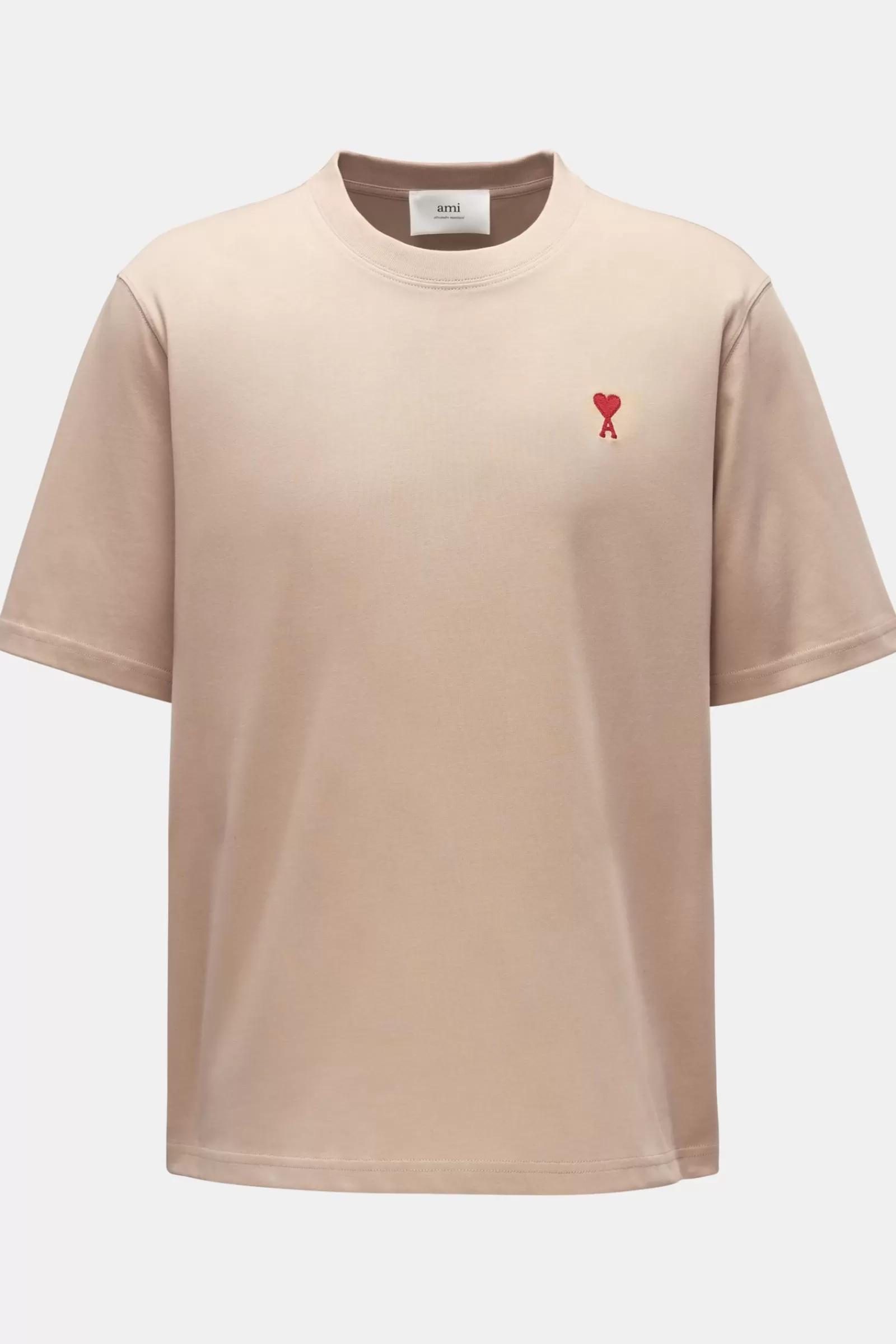 Crew Neck T-Shirt Beige>Ami Paris New