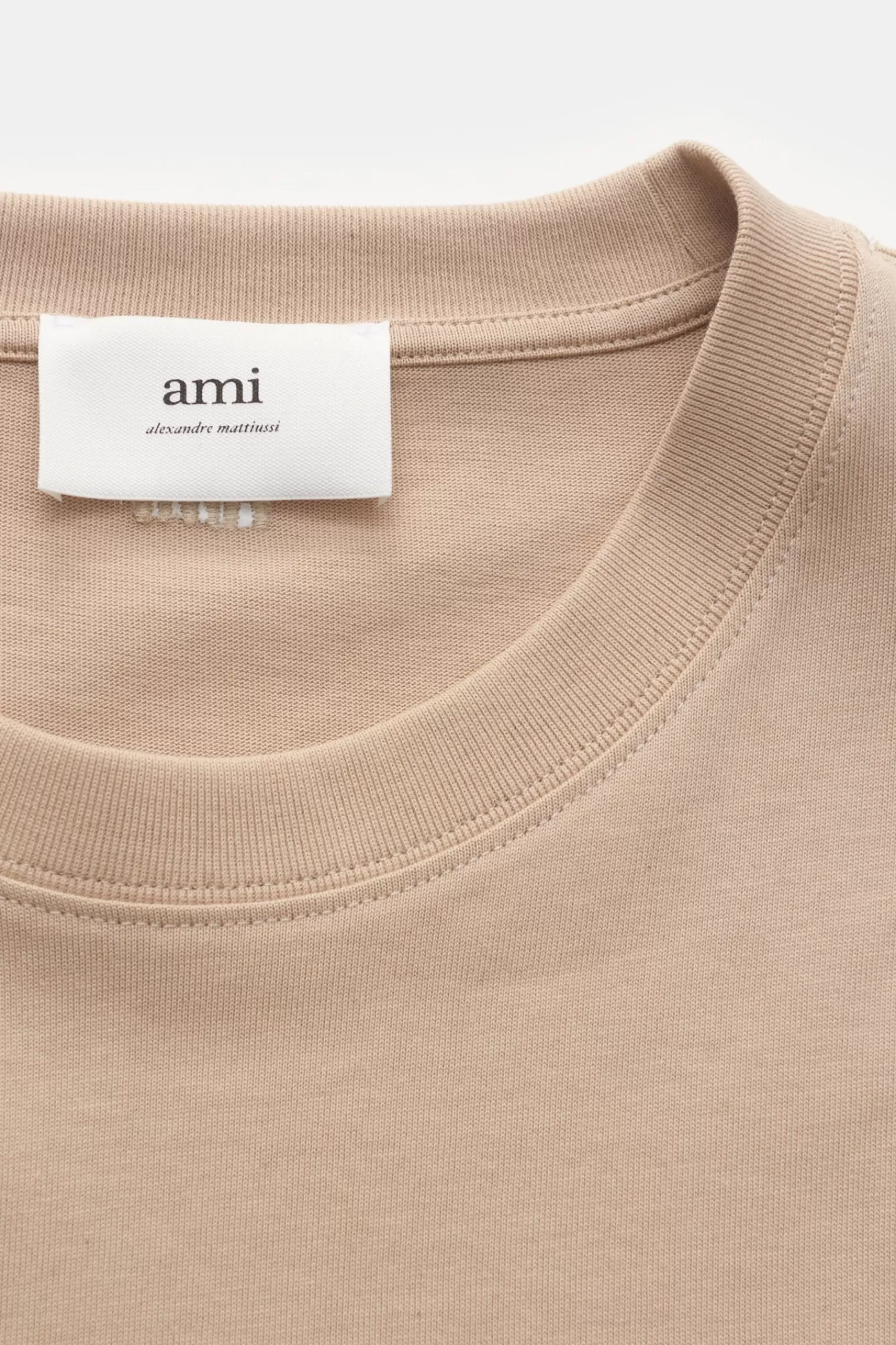 Crew Neck T-Shirt Beige>Ami Paris New