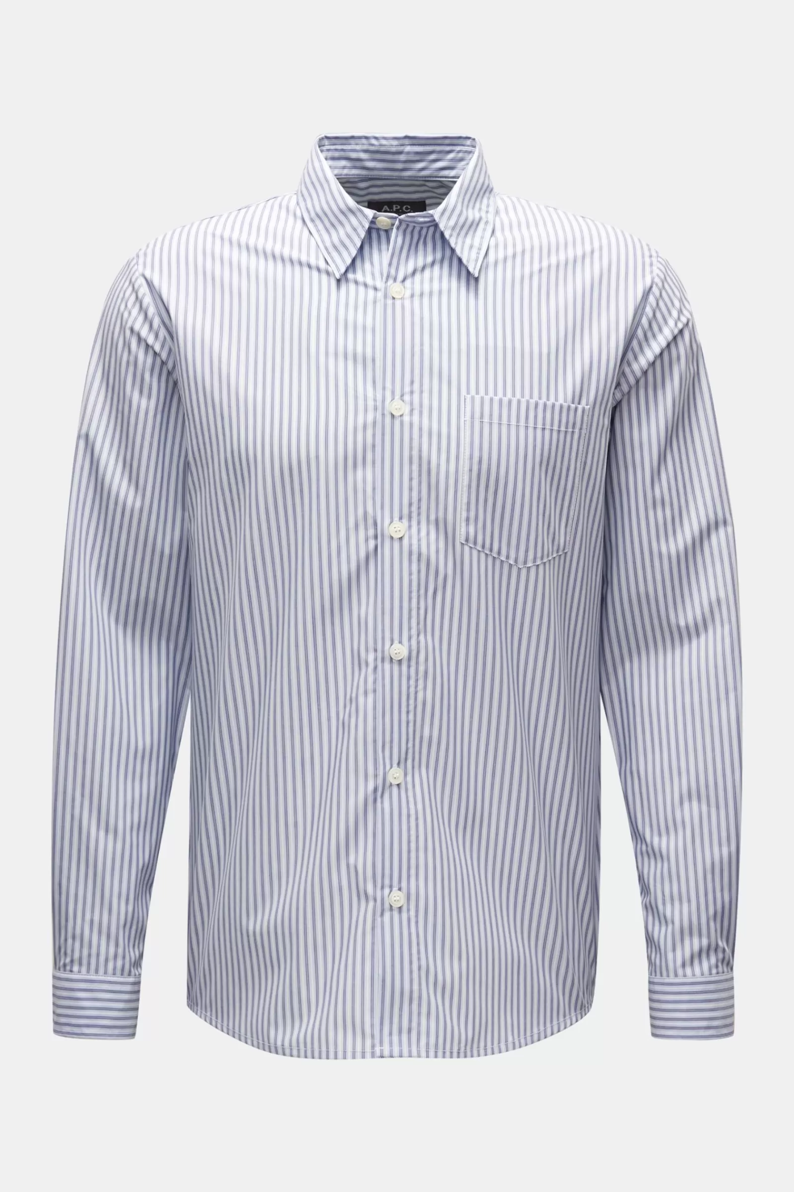 Casual Shirt 'Clement' Kent Collar Pastel Blue/Grey-Blue Striped>A.P.C. Cheap