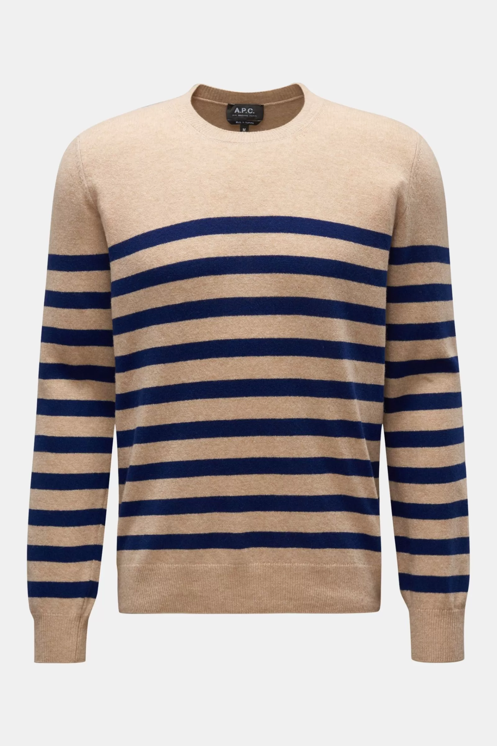 Crew Neck Jumper 'Ismael' Light Brown/Navy Striped^A.P.C. Discount