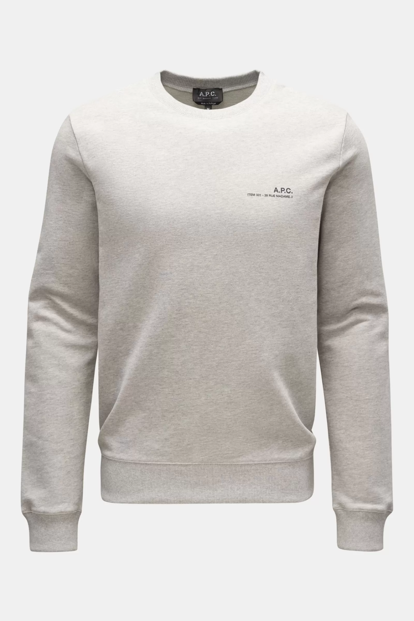 Crew Neck Sweatshirt 'Item' Grey^A.P.C. Fashion