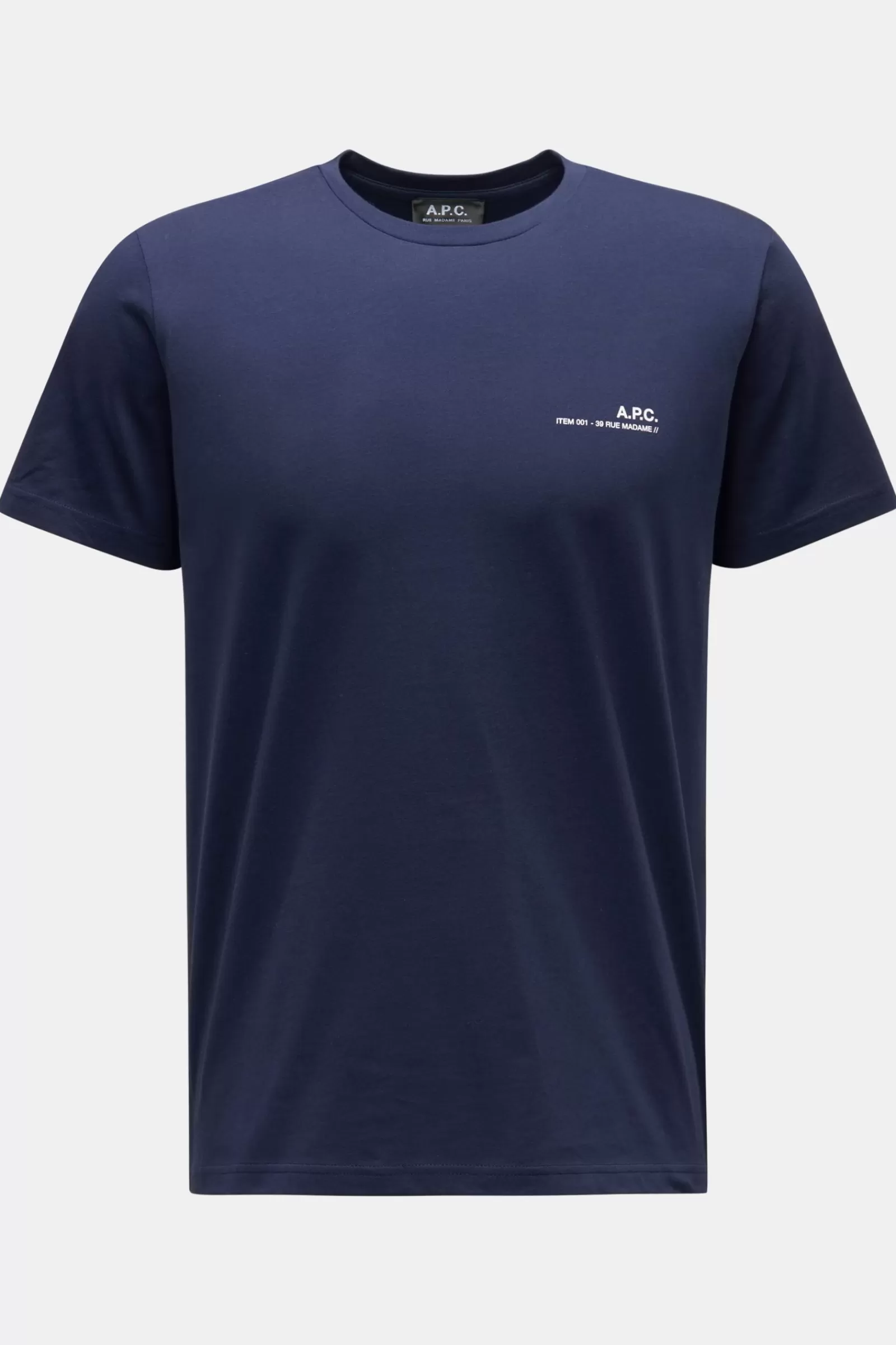 Crew Neck T-Shirt 'Item' Navy>A.P.C. Best Sale