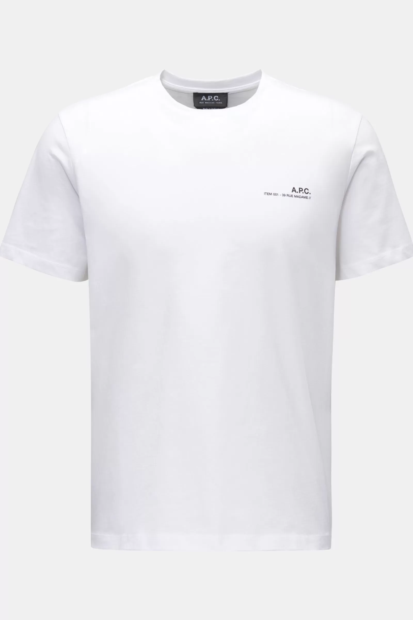 Crew Neck T-Shirt 'Item' White>A.P.C. Flash Sale