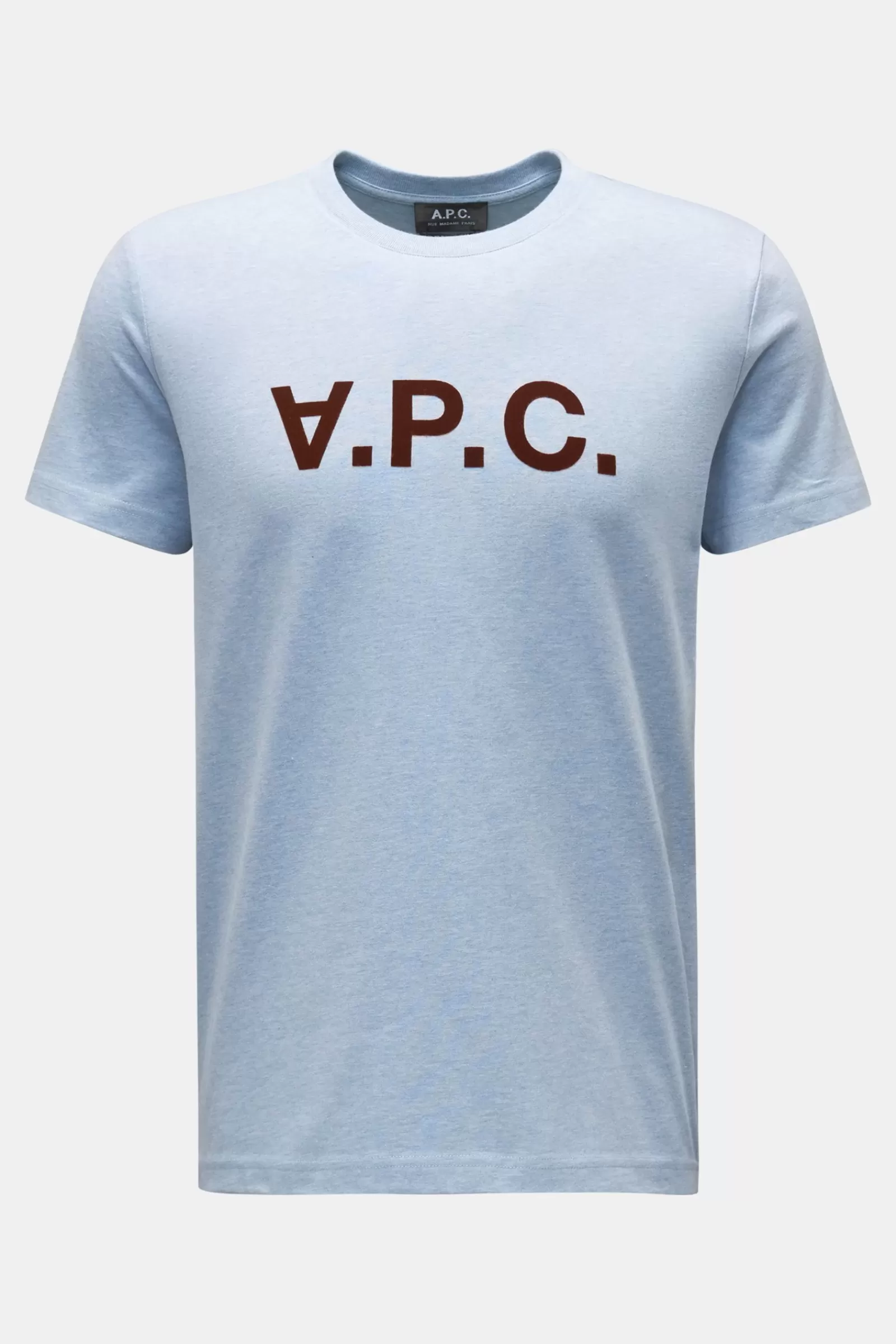 Crew Neck T-Shirt 'Vpc' Light Blue>A.P.C. Cheap