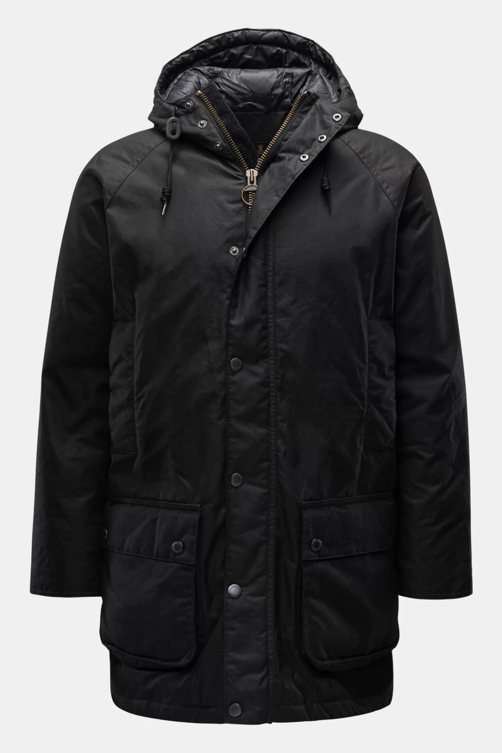 Waxed Jacket 'Beaufort Hooded' Black>Barbour Best Sale