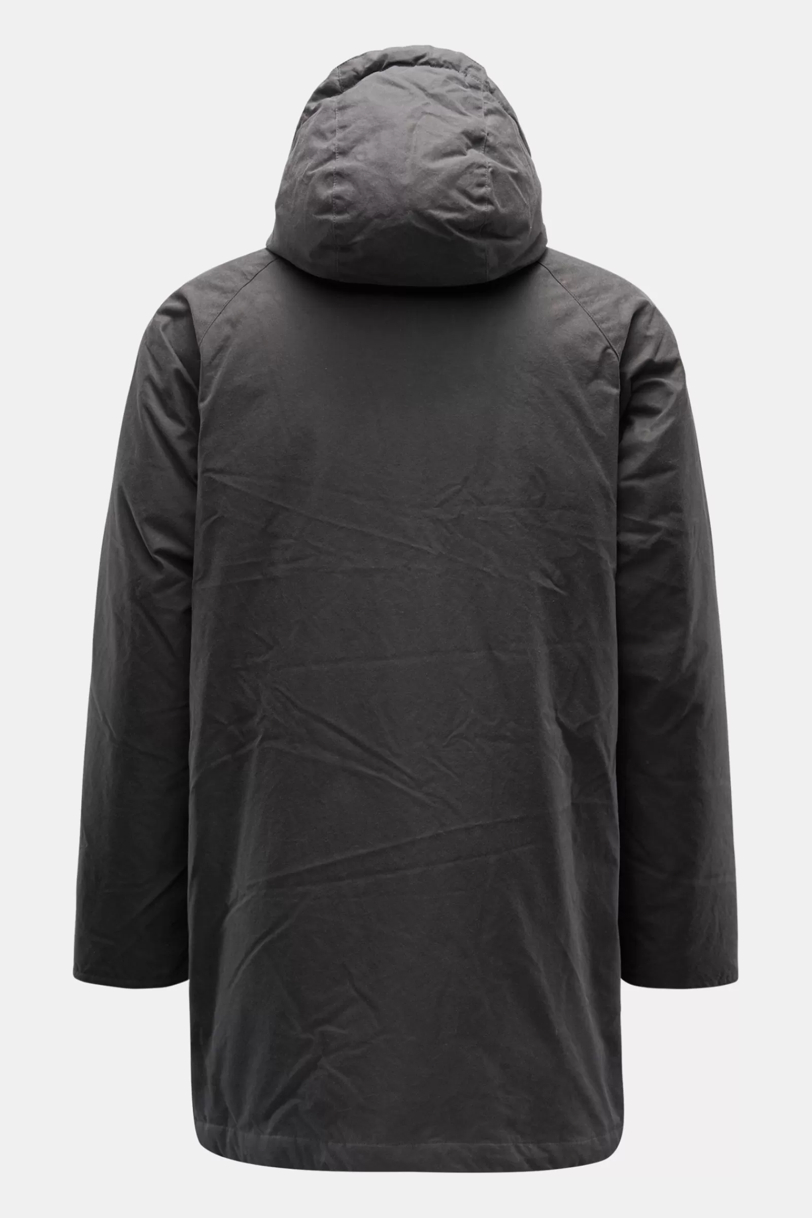 Waxed Jacket 'Beaufort Hooded' Dark Grey>Barbour Outlet