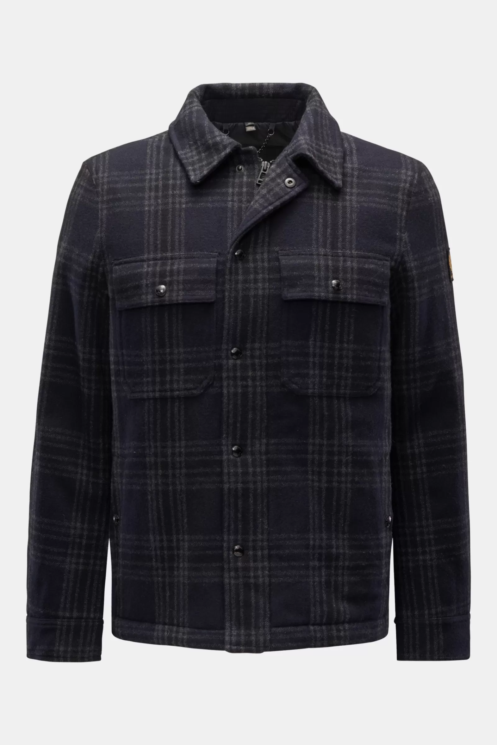 Overshirt 'Longford' Dark Navy/Grey Checked>Belstaff Outlet