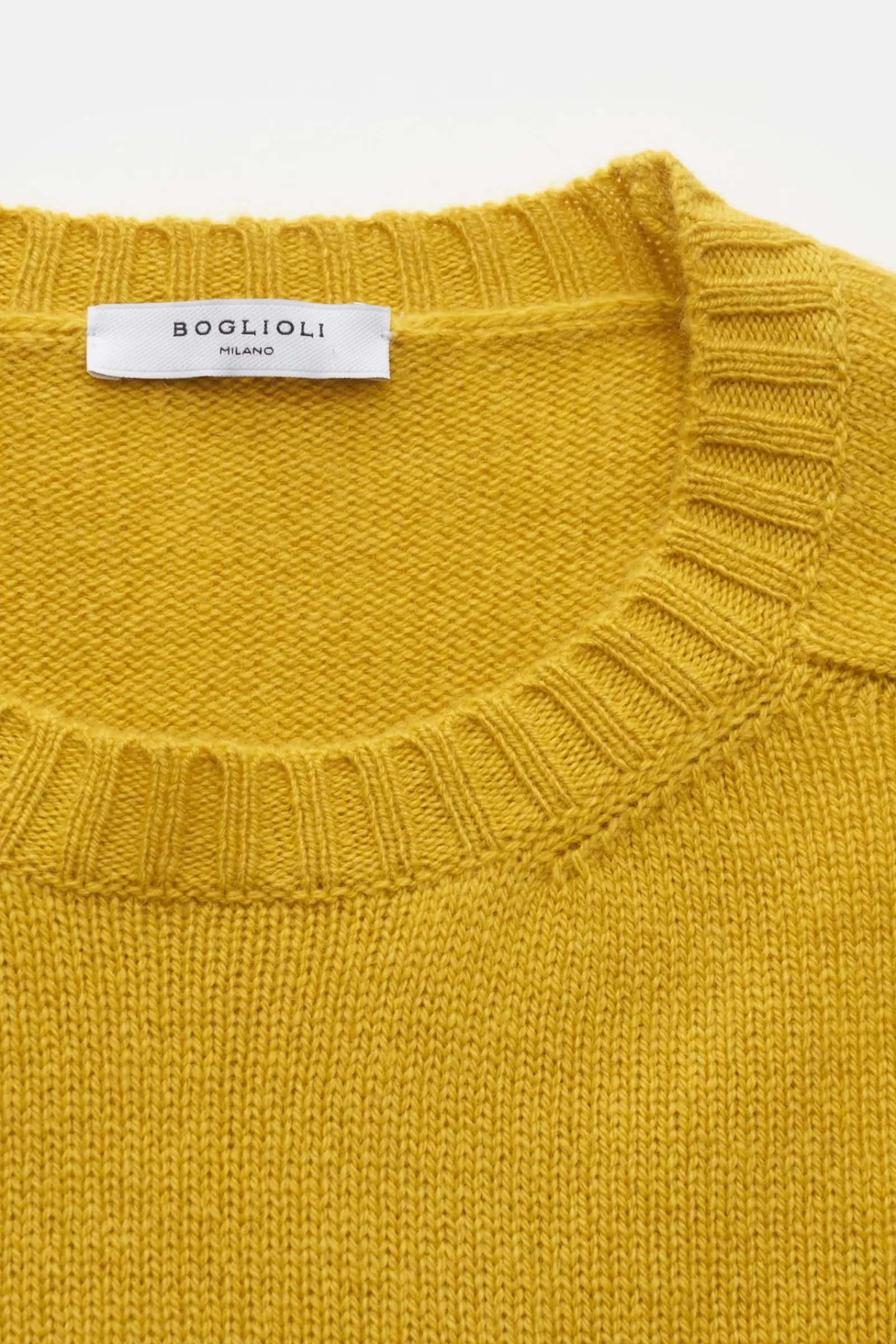 Cashmere Crew Neck Jumper Yellow^Boglioli Sale