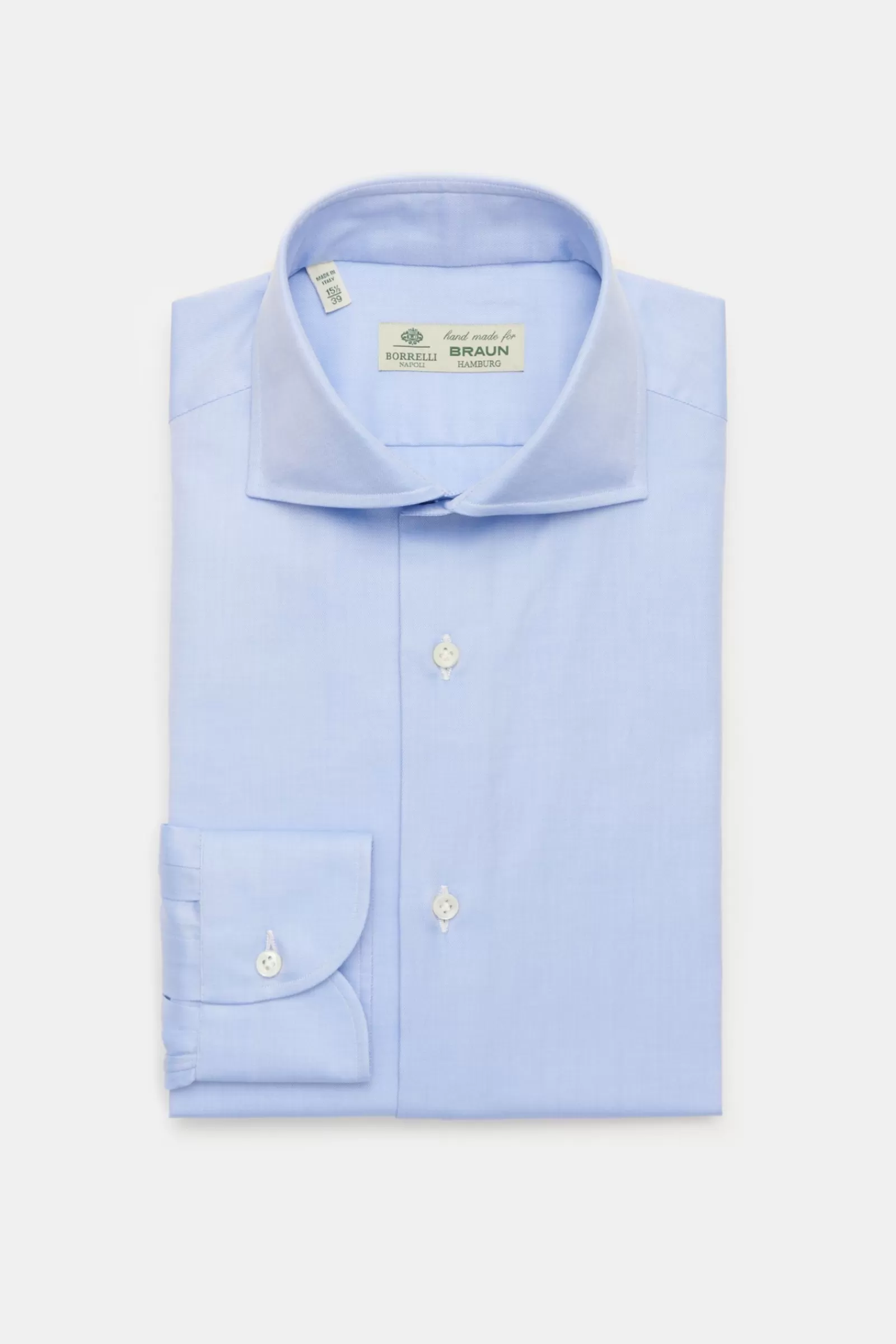 Business Shirt 'Nando' Shark Collar Light Blue>Borrelli Best Sale