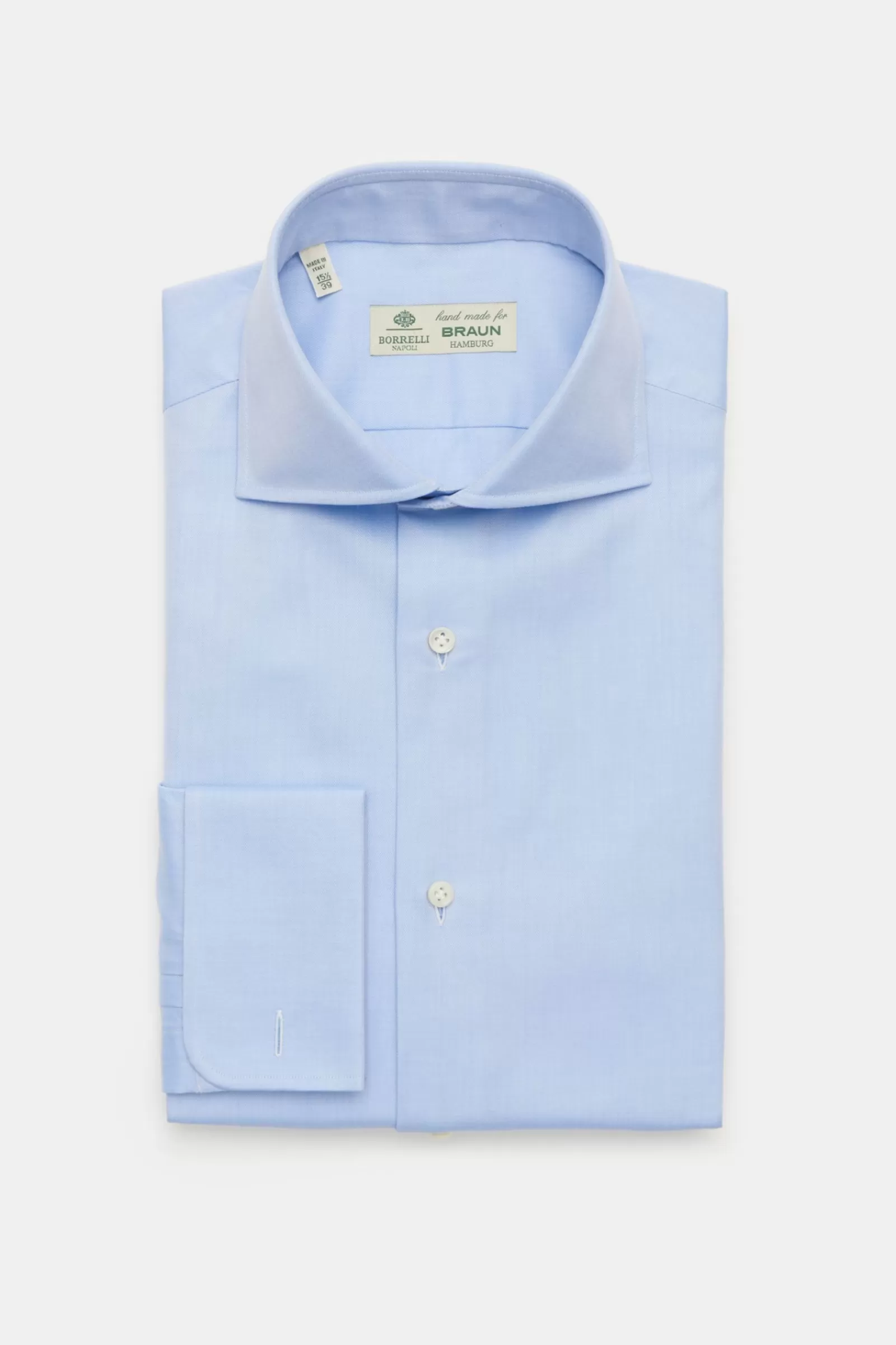 Business Shirt 'Nando' Shark Collar Light Blue>Borrelli Flash Sale