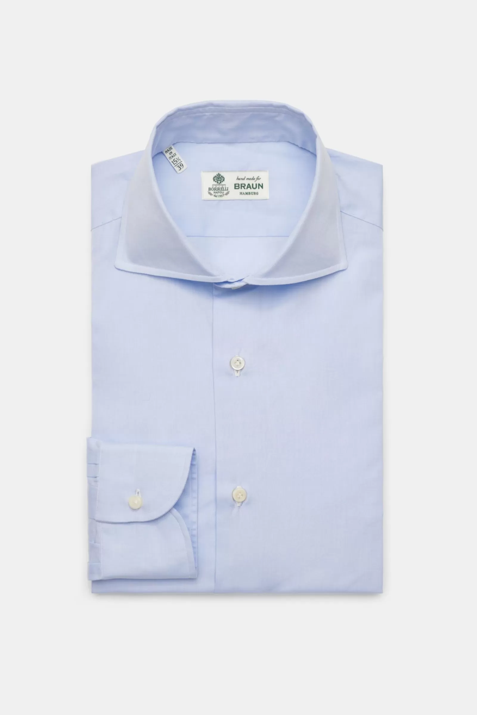 Business Shirt 'Nando' Shark Collar Light Blue>Borrelli Store