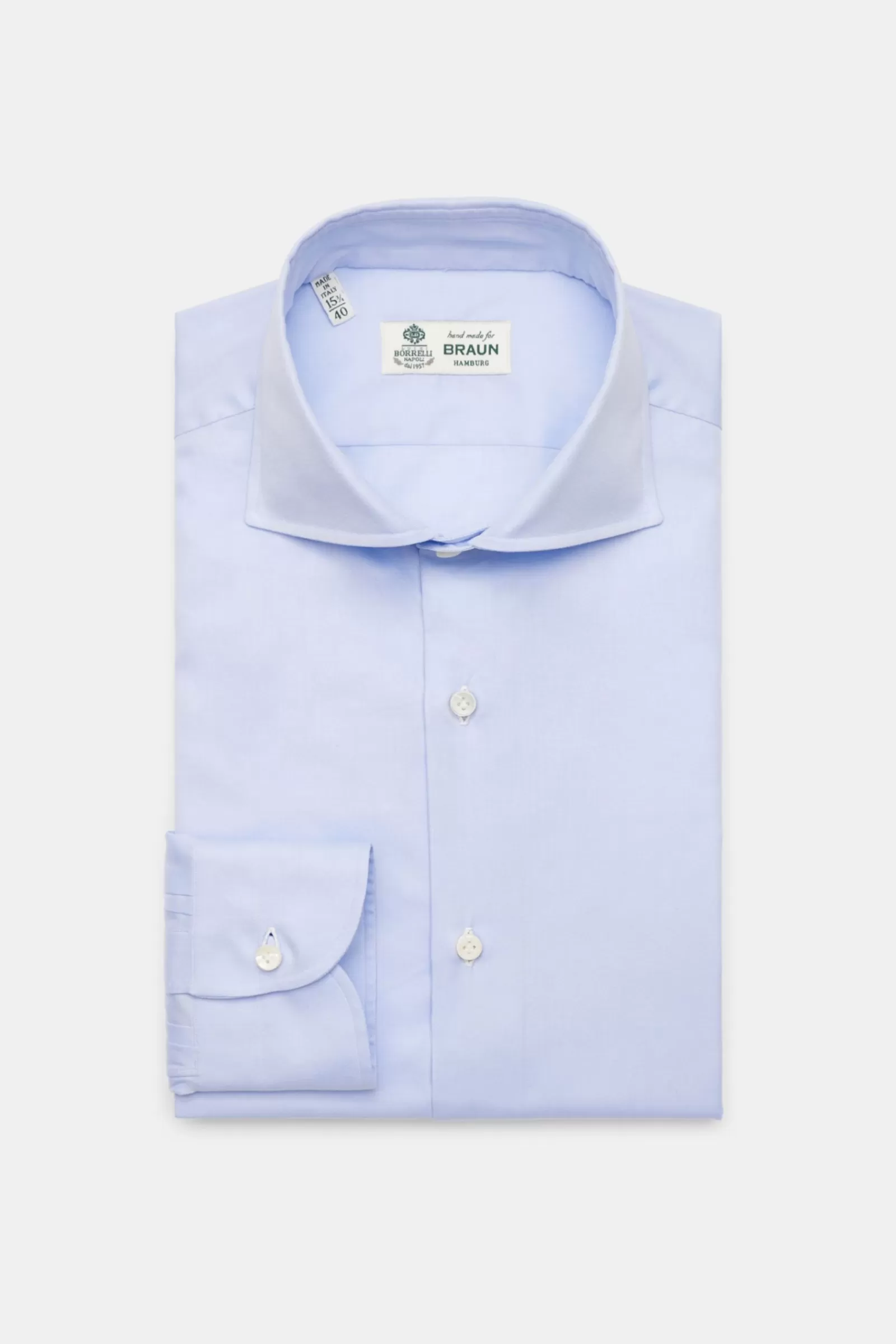 Business Shirt 'Nando' Shark Collar Light Blue>Borrelli Flash Sale