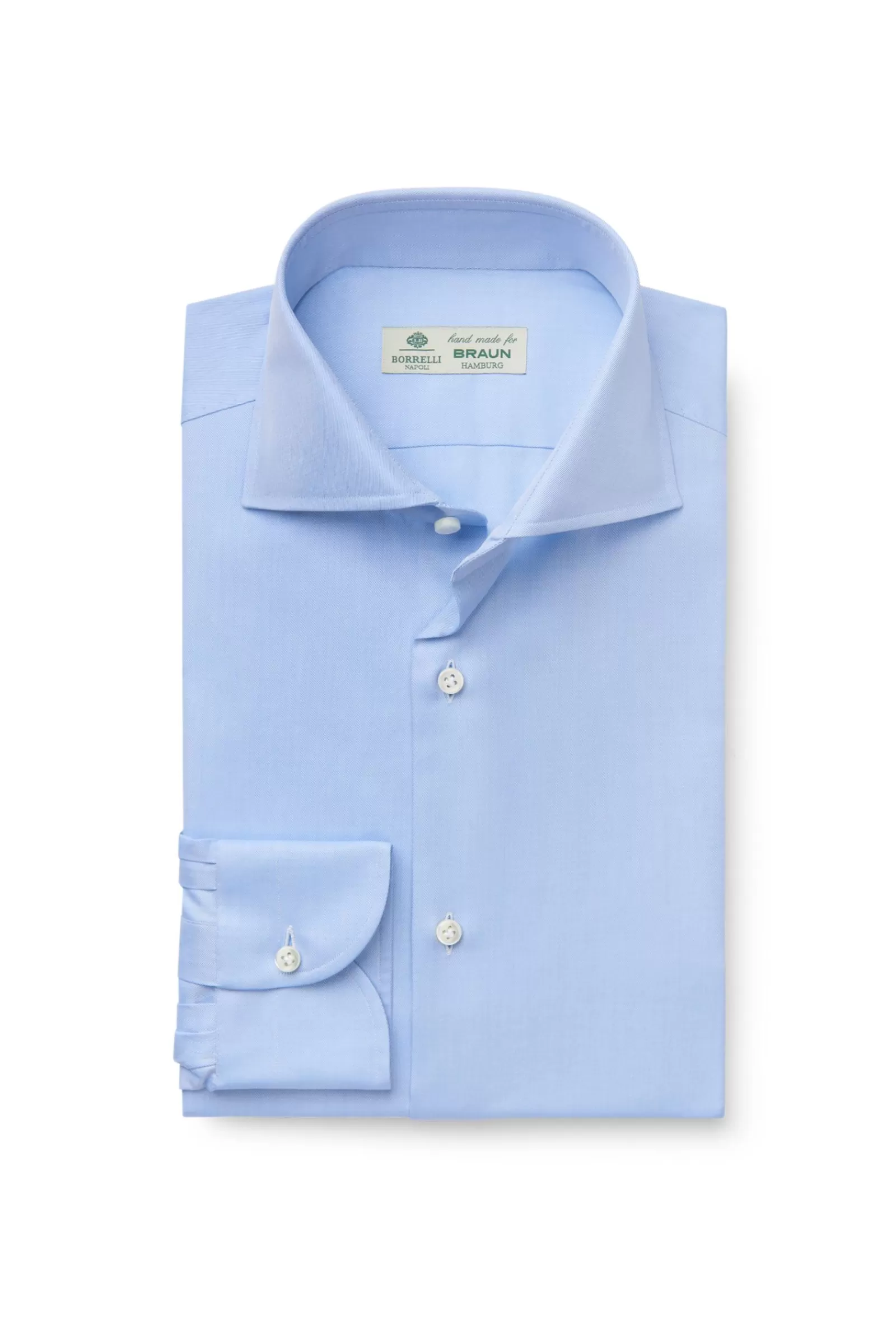 Business Shirt 'Nando' Shark Collar Light Blue>Borrelli New