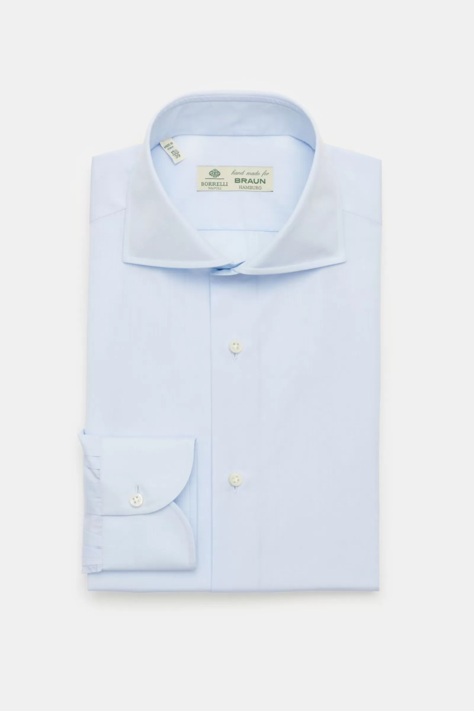 Business Shirt 'Nando' Shark Collar Pastel Blue>Borrelli Fashion