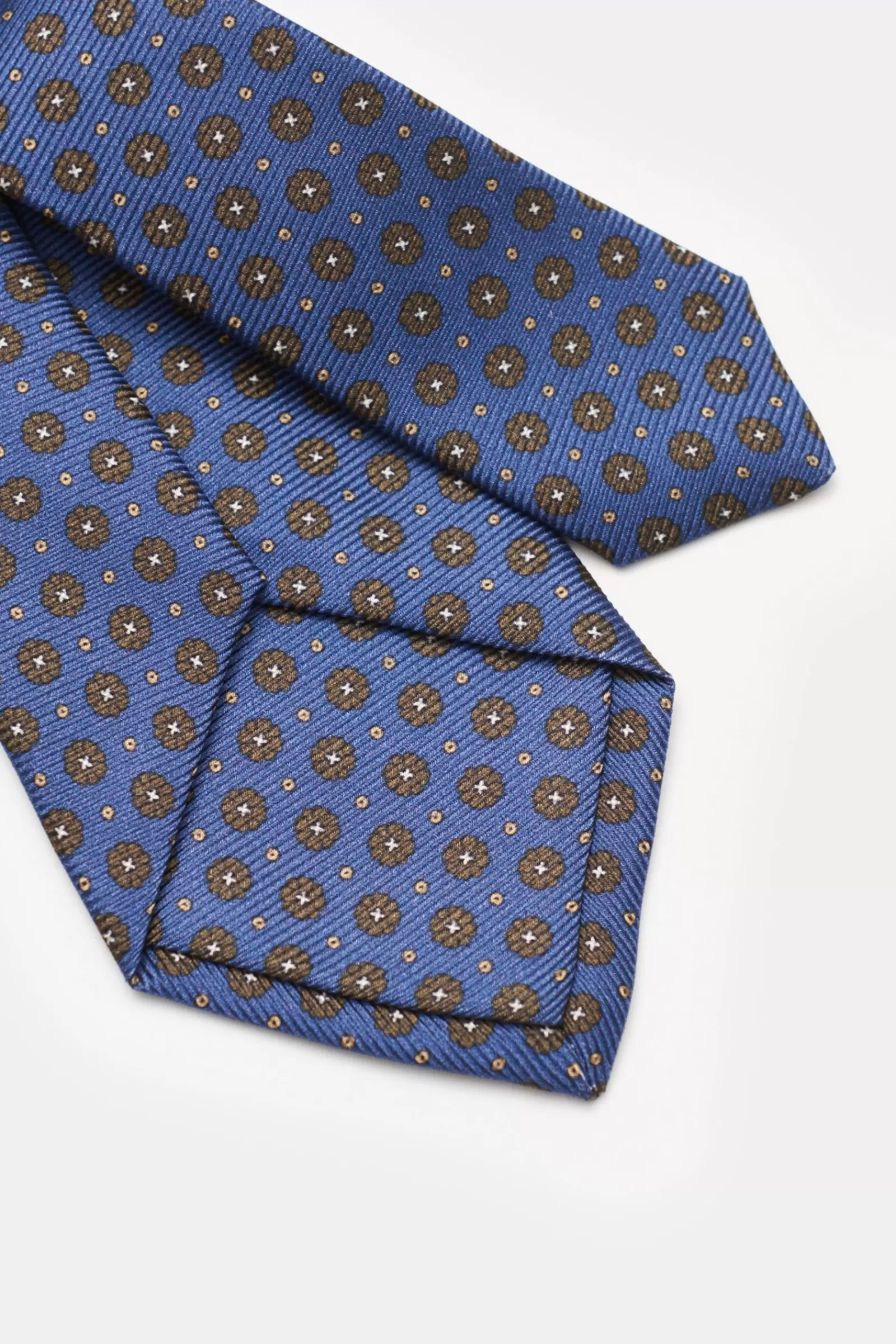 Silk Tie Blue/Khaki Patterned^Borrelli Shop