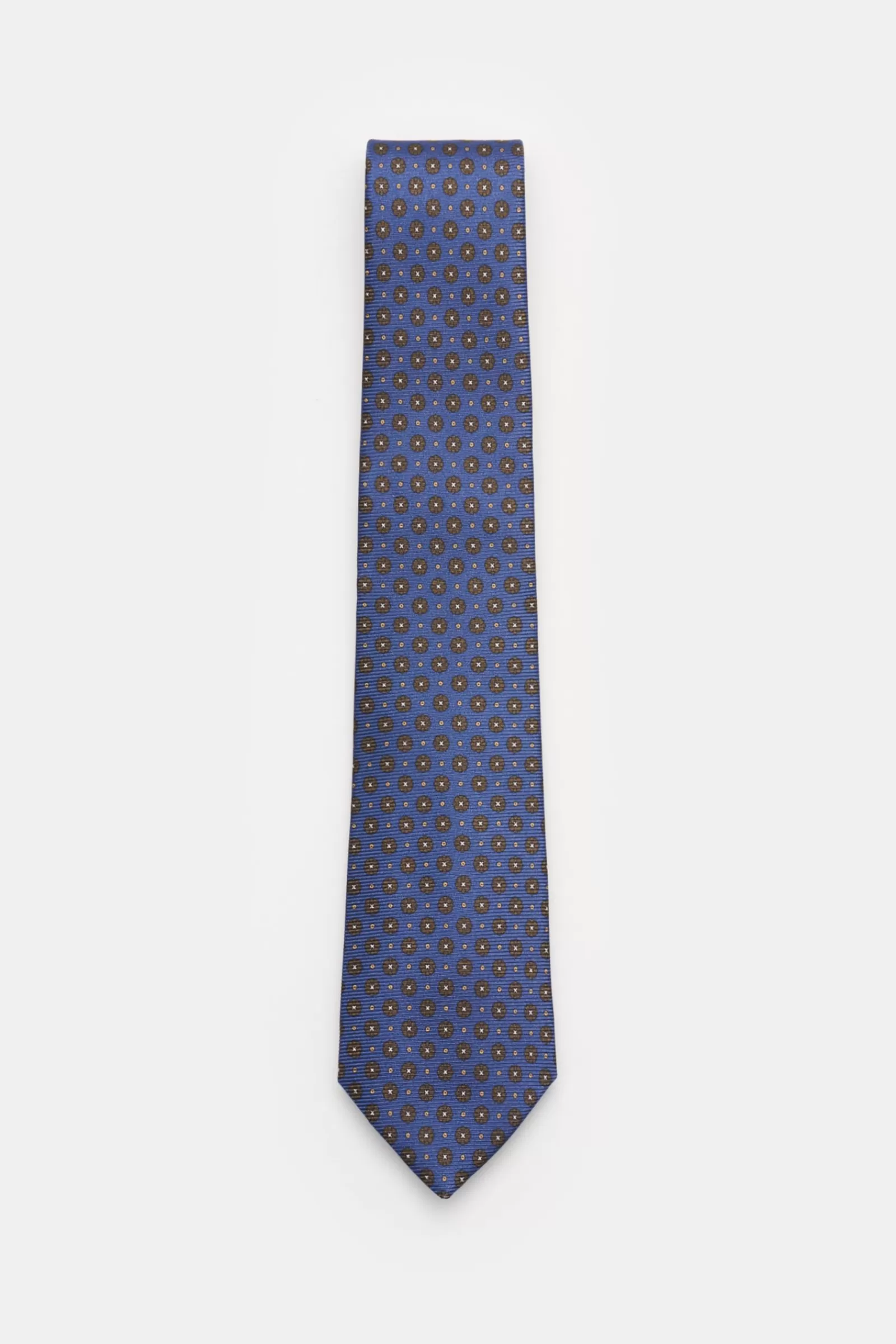 Silk Tie Blue/Khaki Patterned^Borrelli Shop