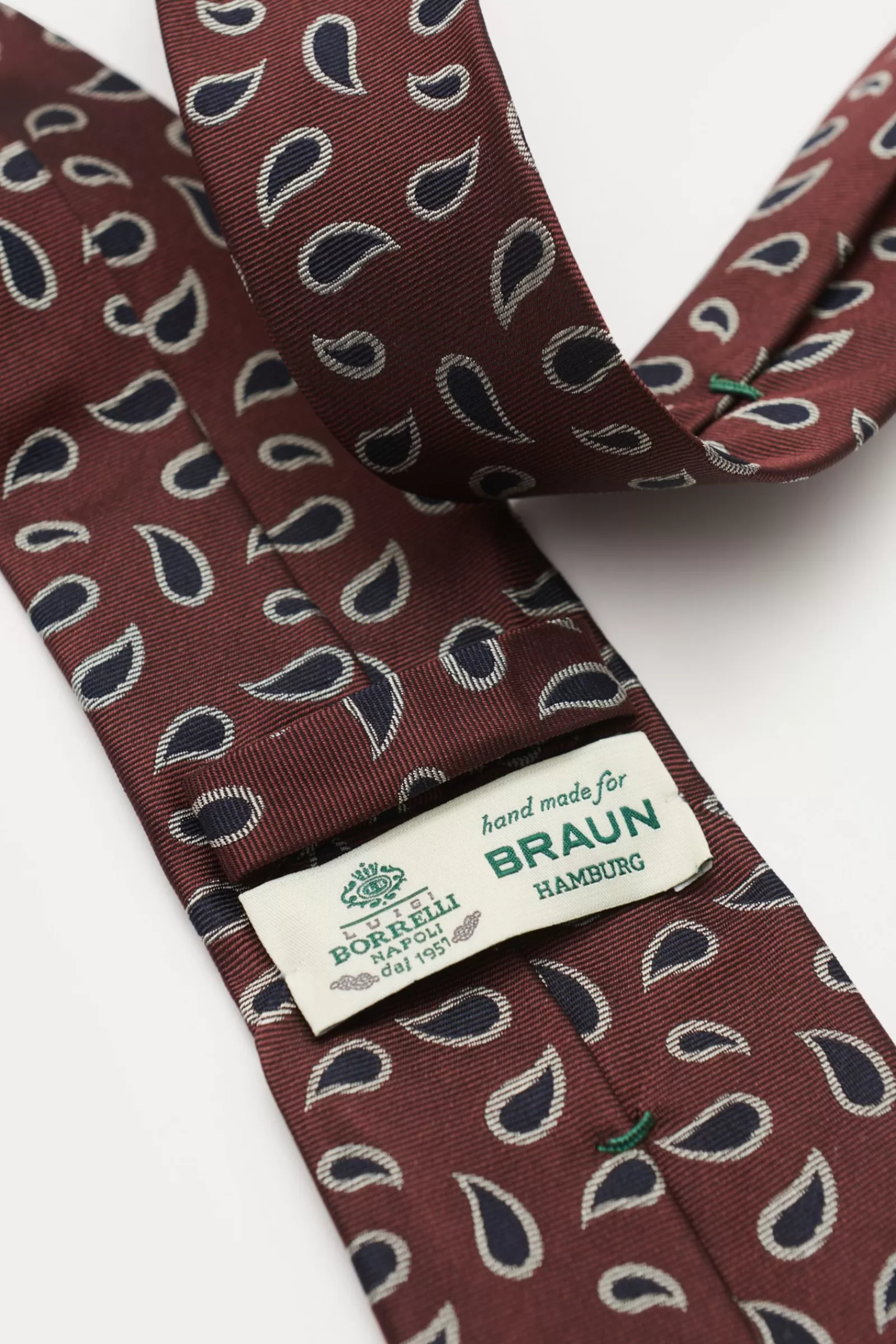 Silk Tie Burgundy/Navy/Grey Patterned^Borrelli Cheap