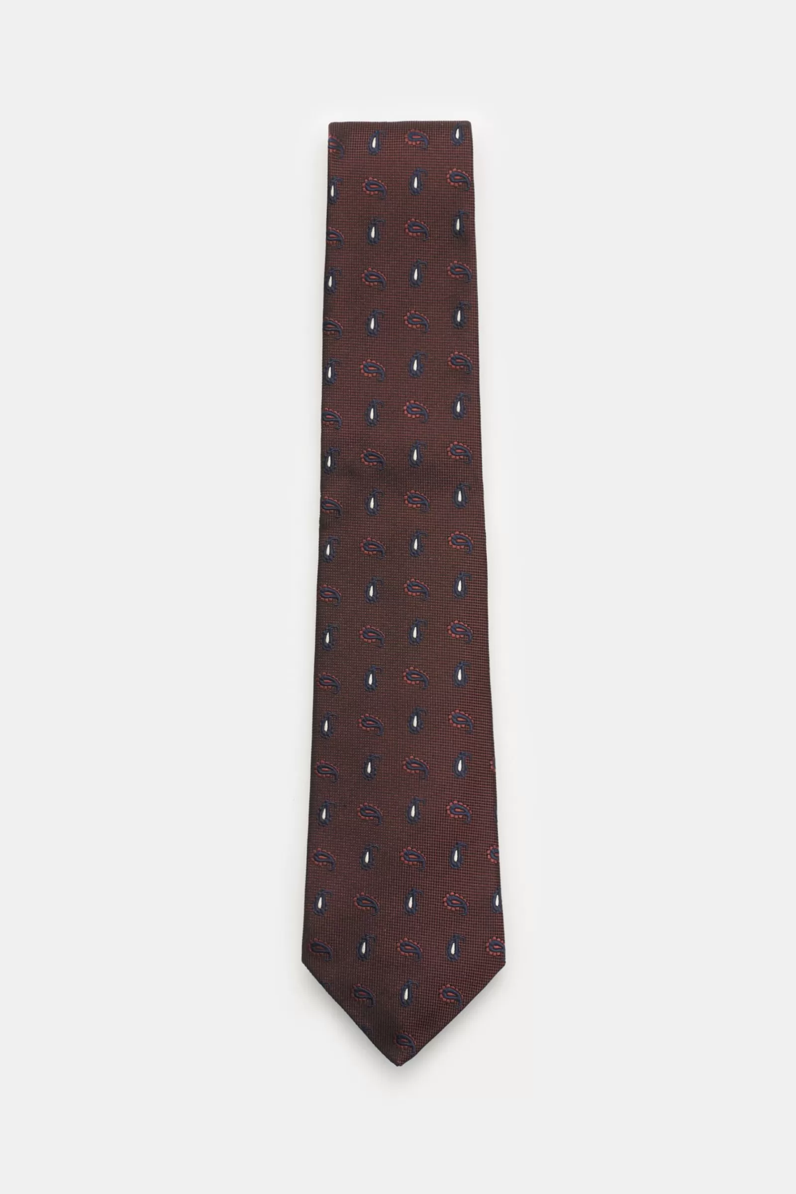 Silk Tie Burgundy/Navy/Silver-Grey Patterned^Borrelli Outlet