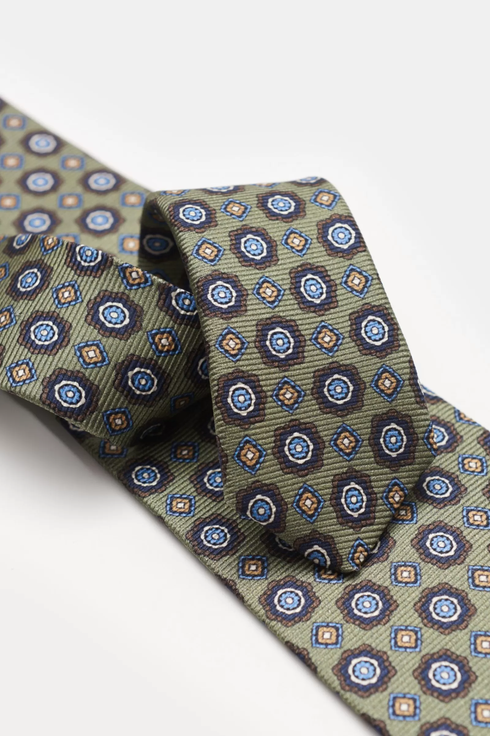 Silk Tie Green Patterned^Borrelli Outlet