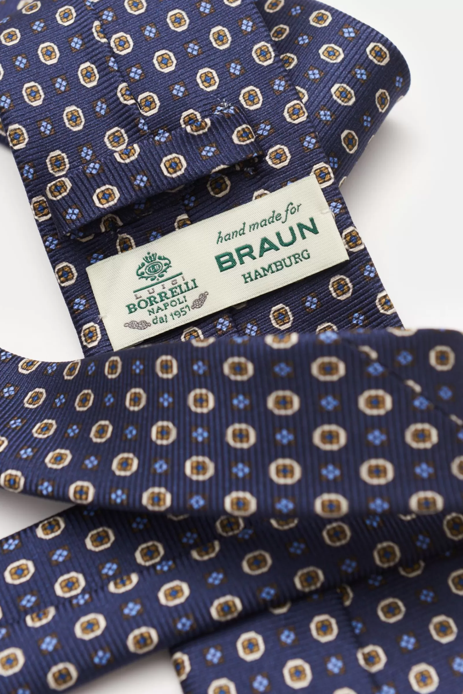 Silk Tie Navy Patterned^Borrelli Clearance