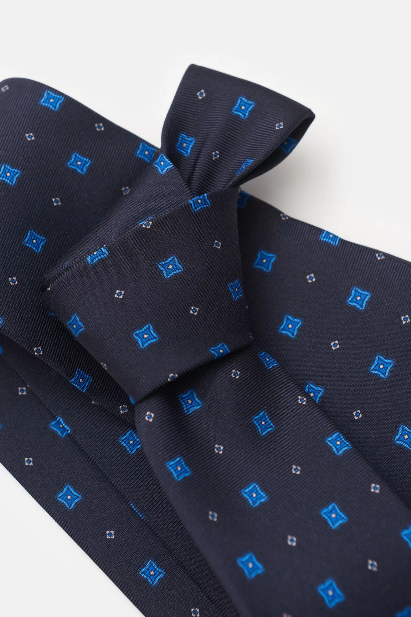 Silk Tie Navy/Blue Patterned^Borrelli Flash Sale