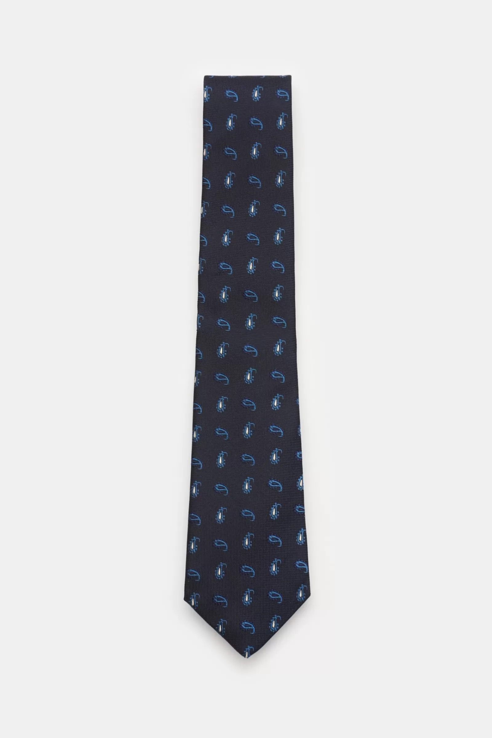 Silk Tie Navy/Blue/White Patterned^Borrelli Clearance