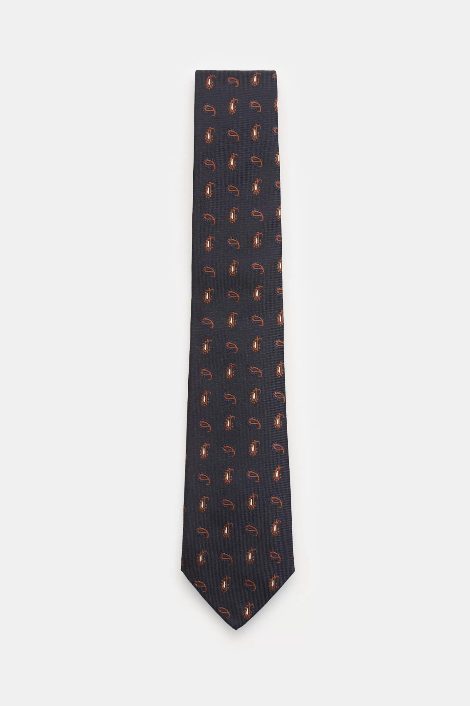 Silk Tie Navy/Brown/White Patterned^Borrelli Discount