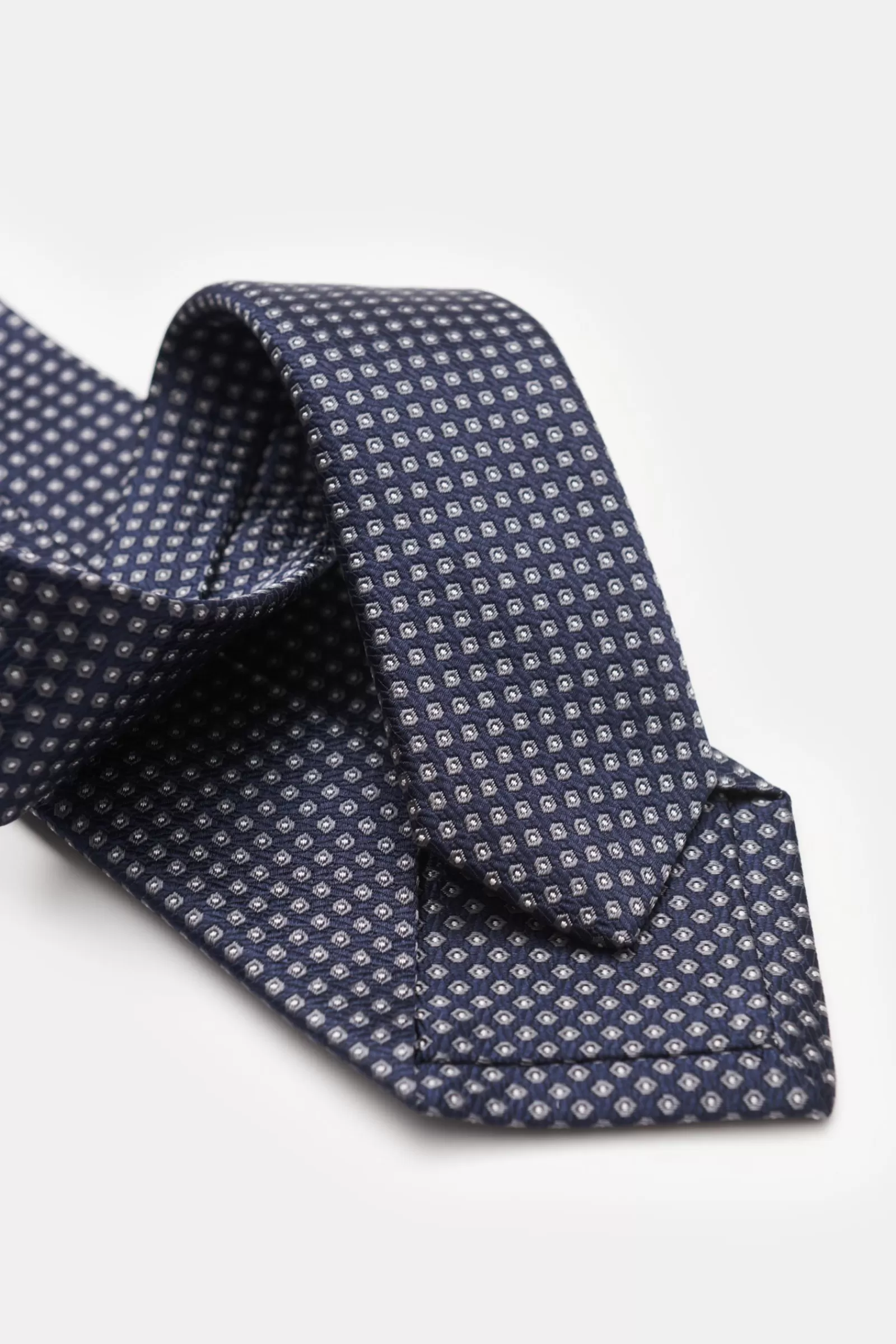 Silk Tie Navy/Grey/White Polka Dot^Borrelli Fashion