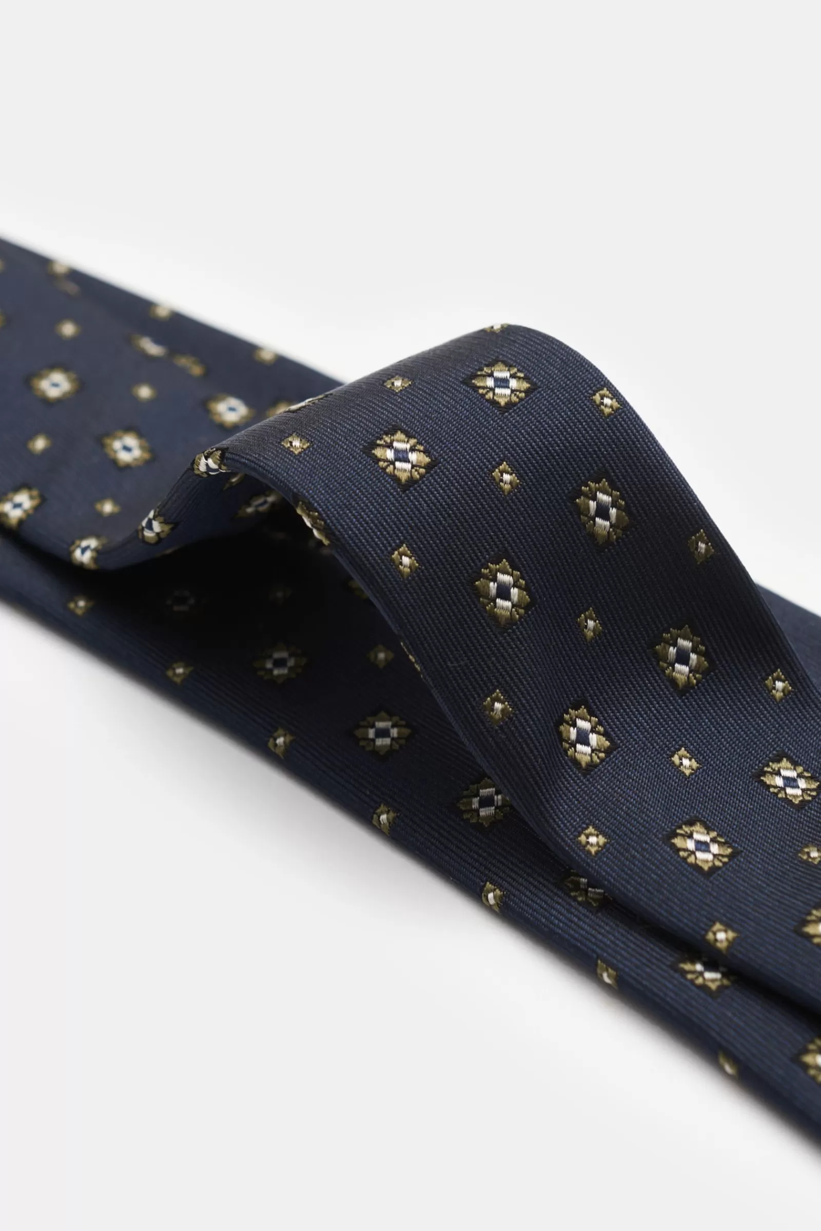 Silk Tie Navy/Olive/White Patterned^Borrelli Best Sale