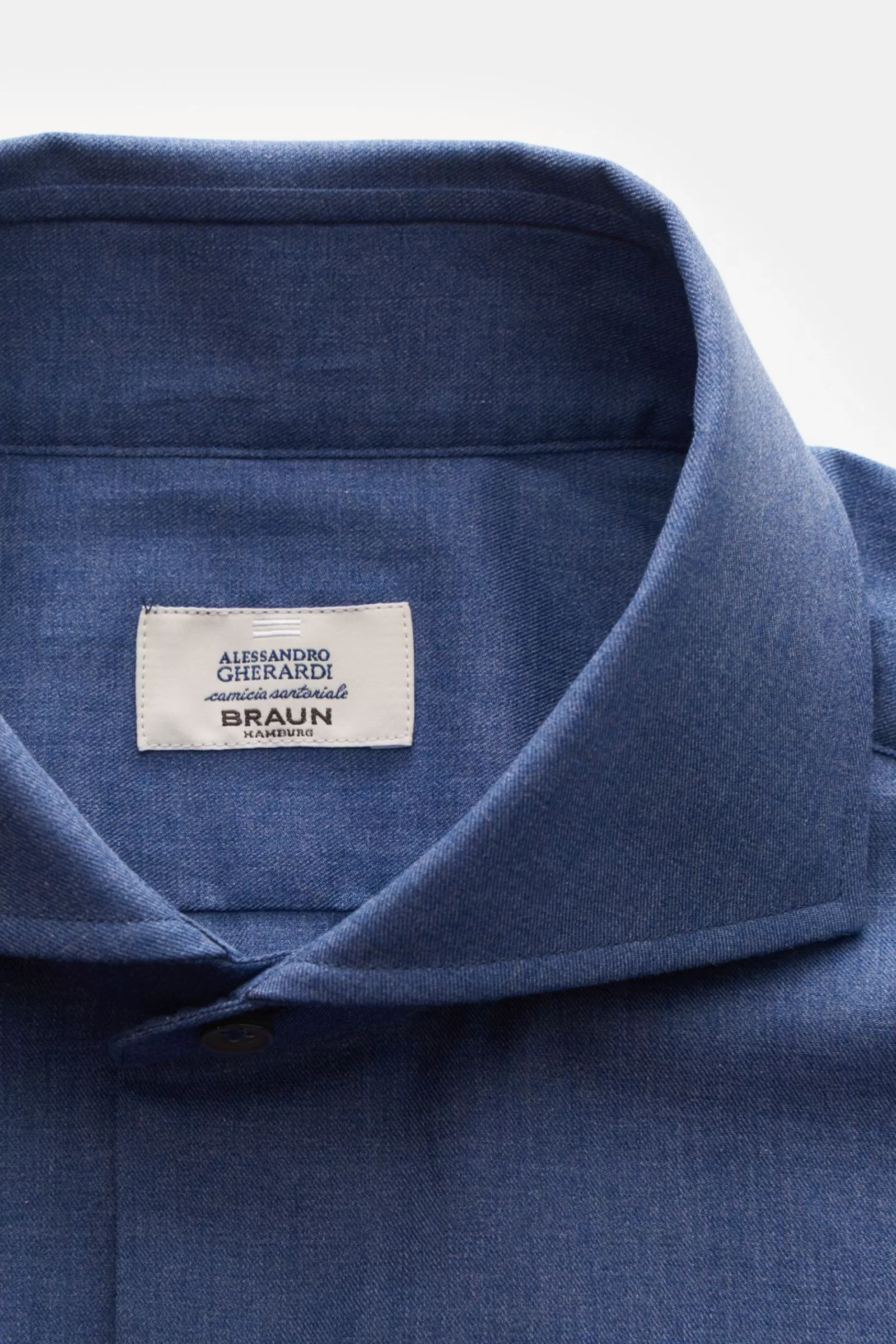 Braun Hamburg Business Shirt Shark Collar Blue>Gherardi Outlet