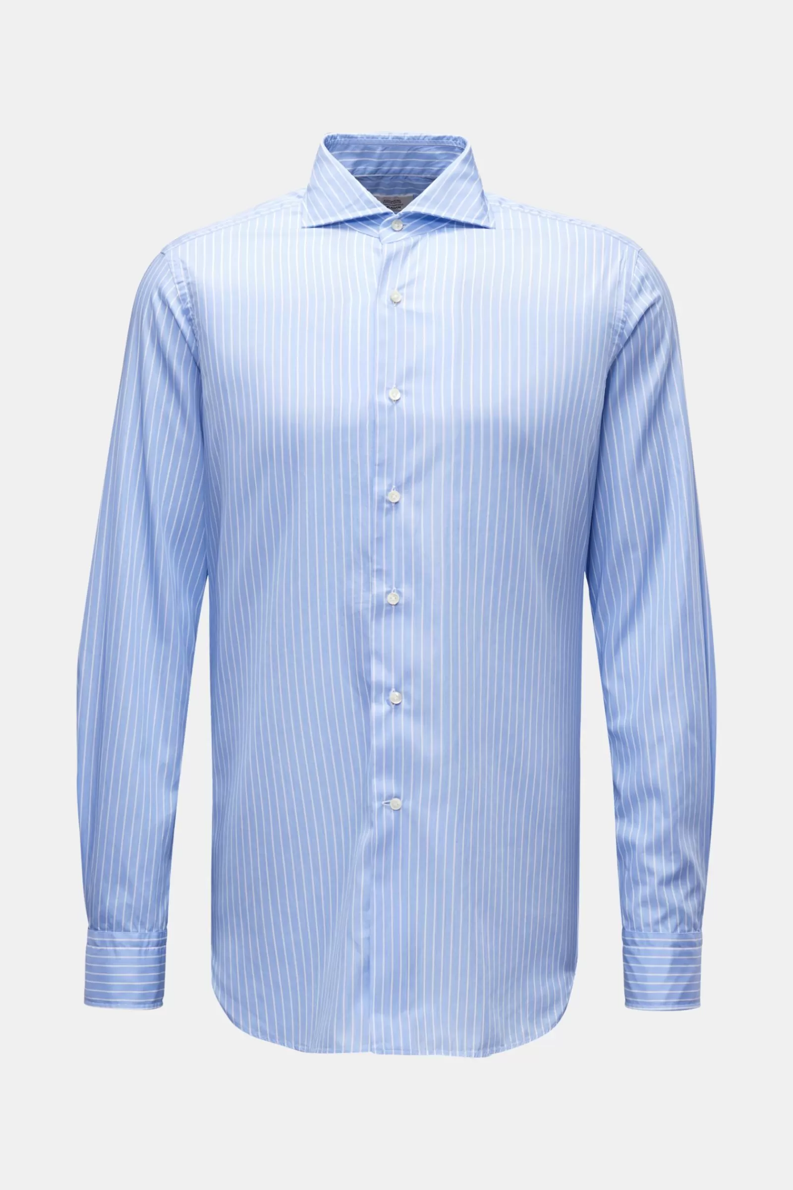 Braun Hamburg Casual Shirt Shark Collar Light Blue/White>Gherardi Flash Sale