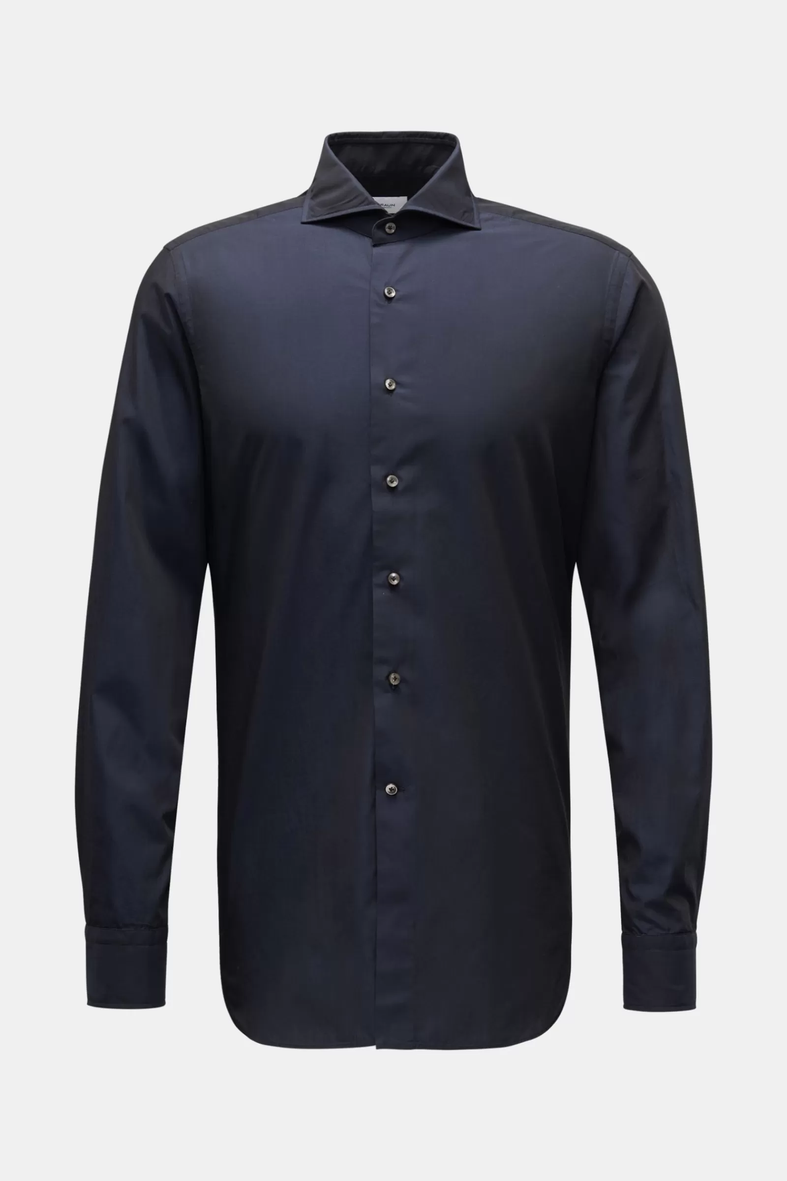 Braun Hamburg Casual Shirt Shark Collar Navy>* Outlet