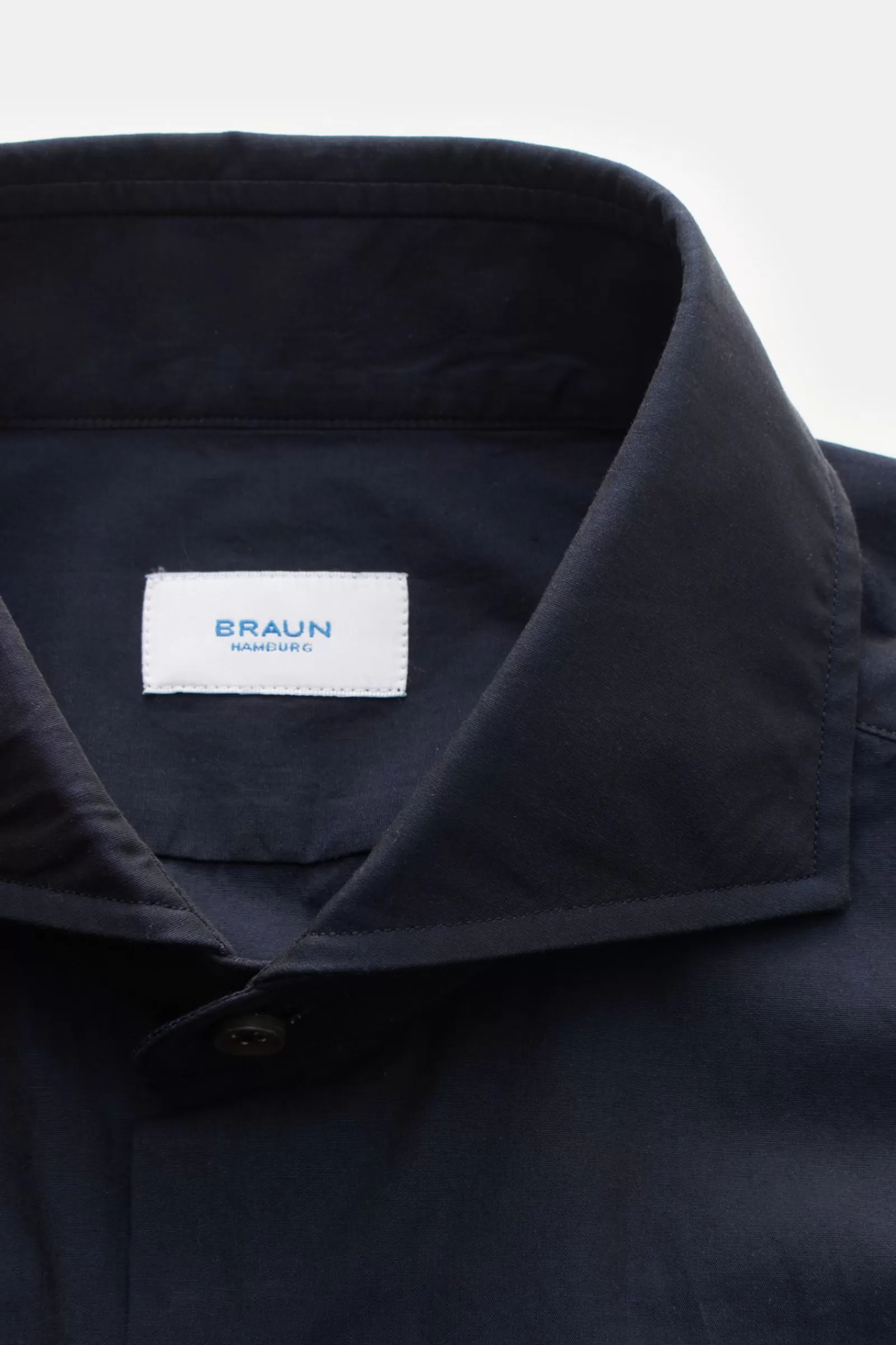 Braun Hamburg Casual Shirt Shark Collar Navy>* Outlet