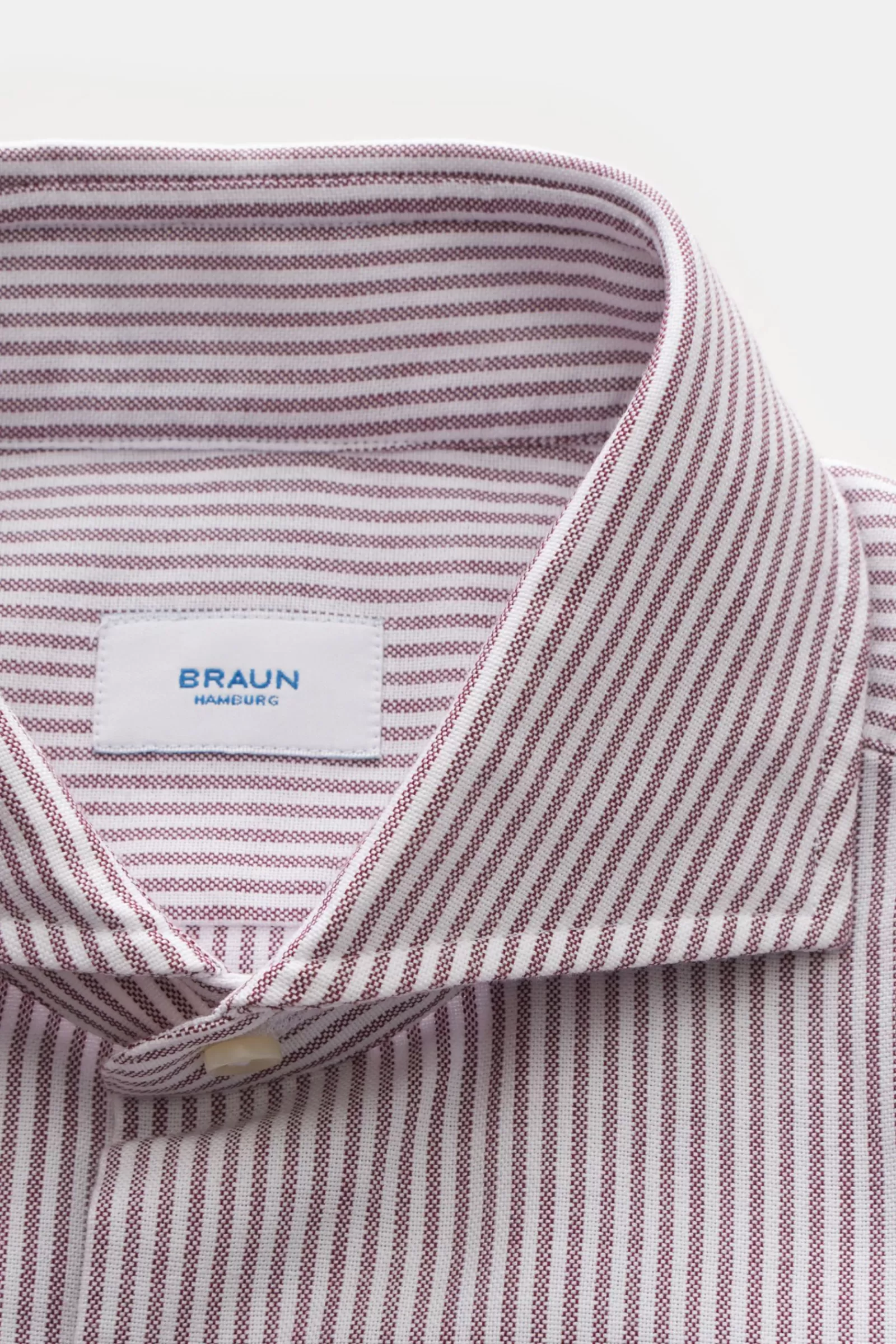 Braun Hamburg Oxford Shirt Shark Collar Brown/White Striped>* Hot