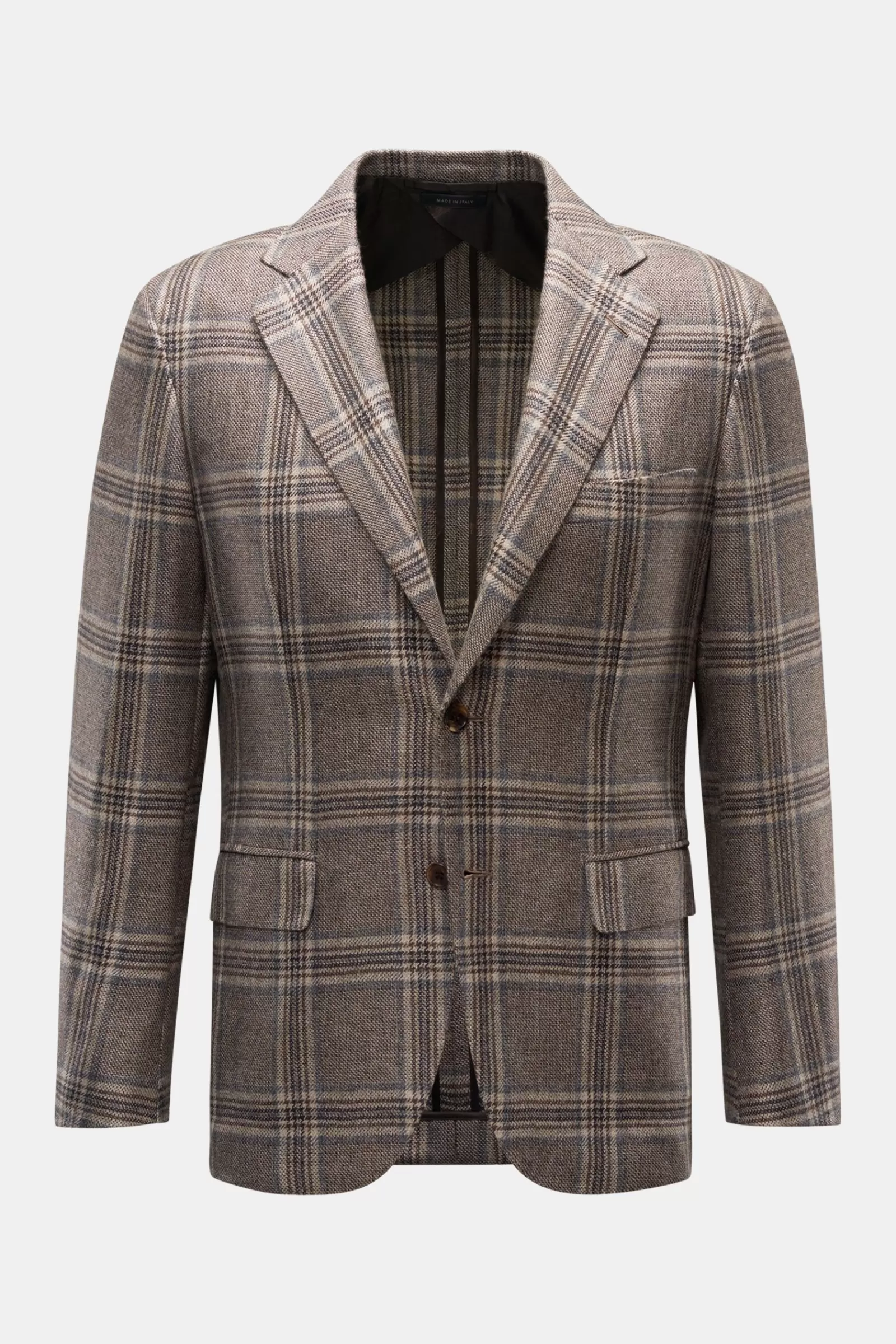 Cashmere Jacket 'New Plume' Dark Brown/Beige Checked>Brioni Best Sale