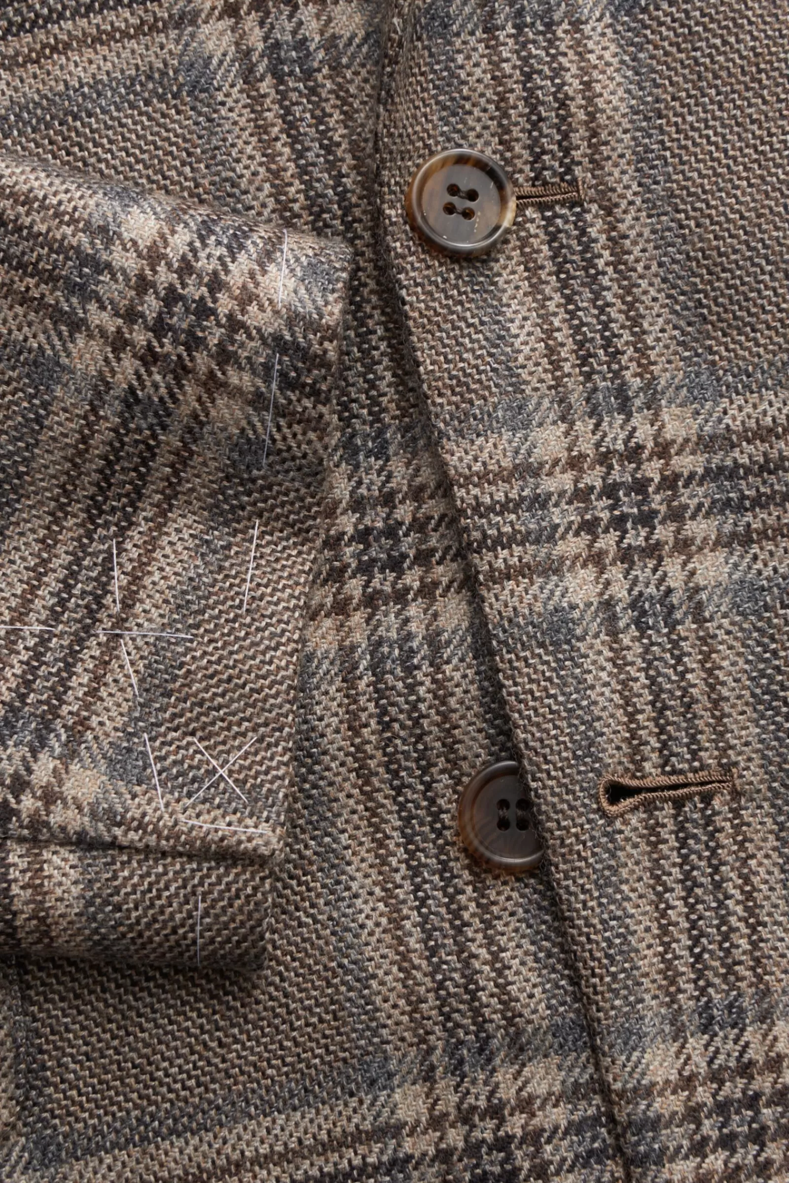 Cashmere Jacket 'New Plume' Dark Brown/Beige Checked>Brioni Best Sale