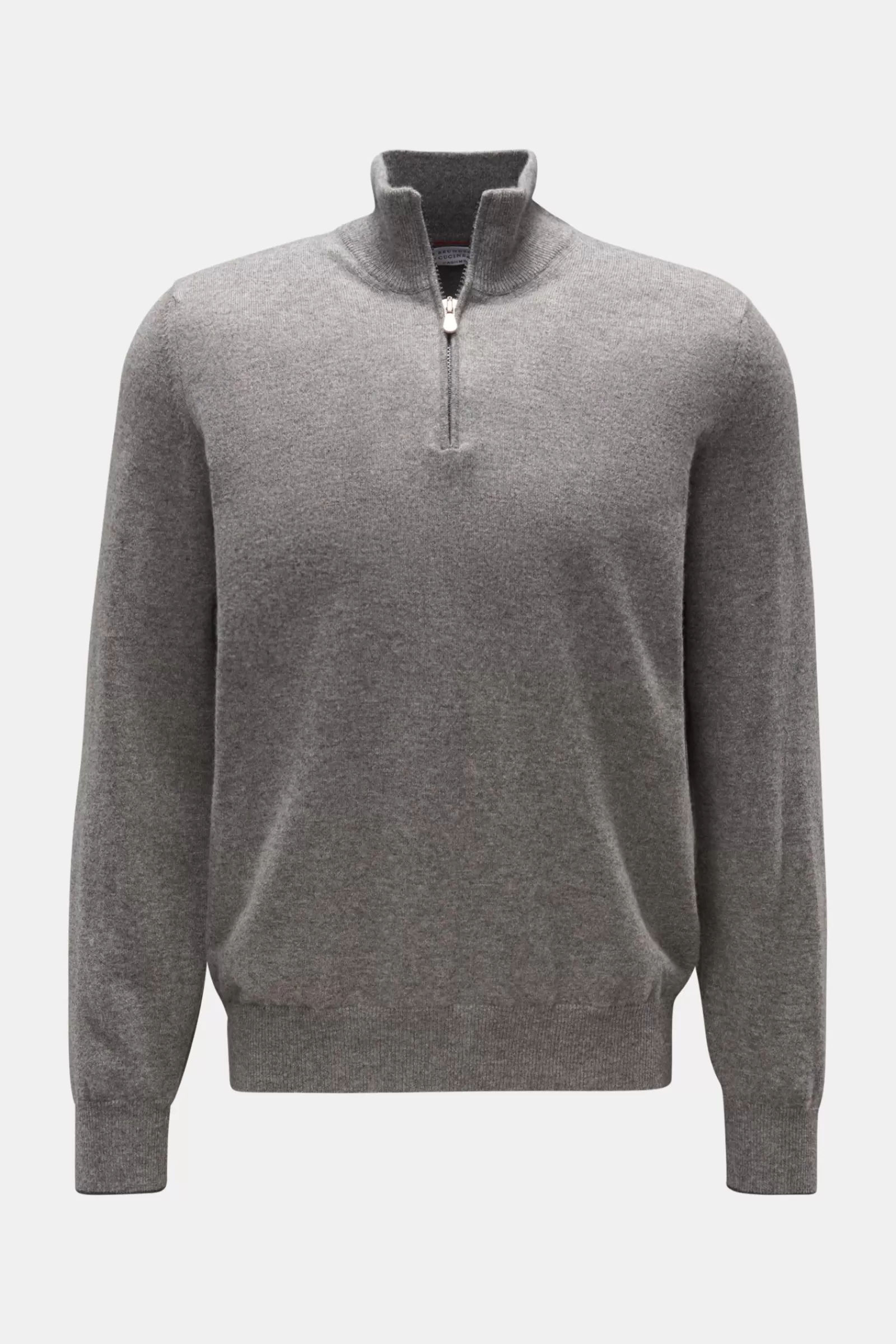 Cashmere Half-Zip Jumper Grey^Brunello Cucinelli Store