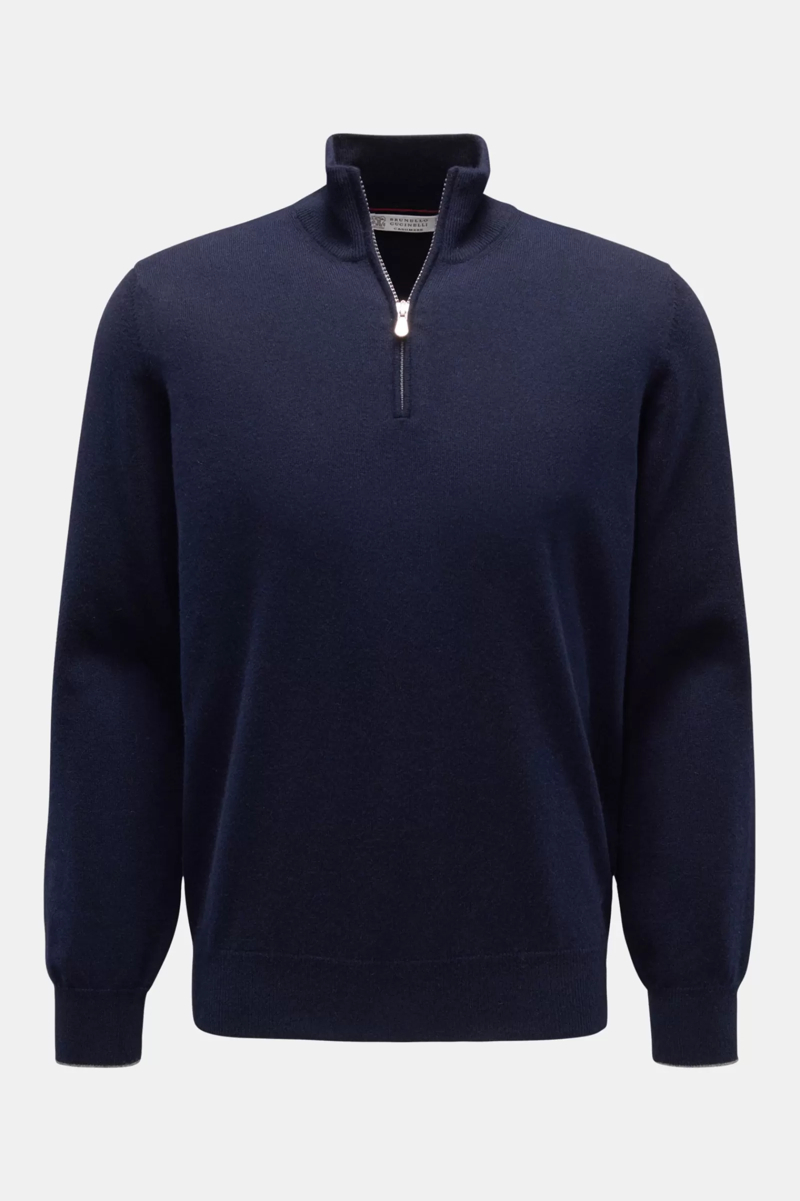 Cashmere Half-Zip Jumper Navy^Brunello Cucinelli New