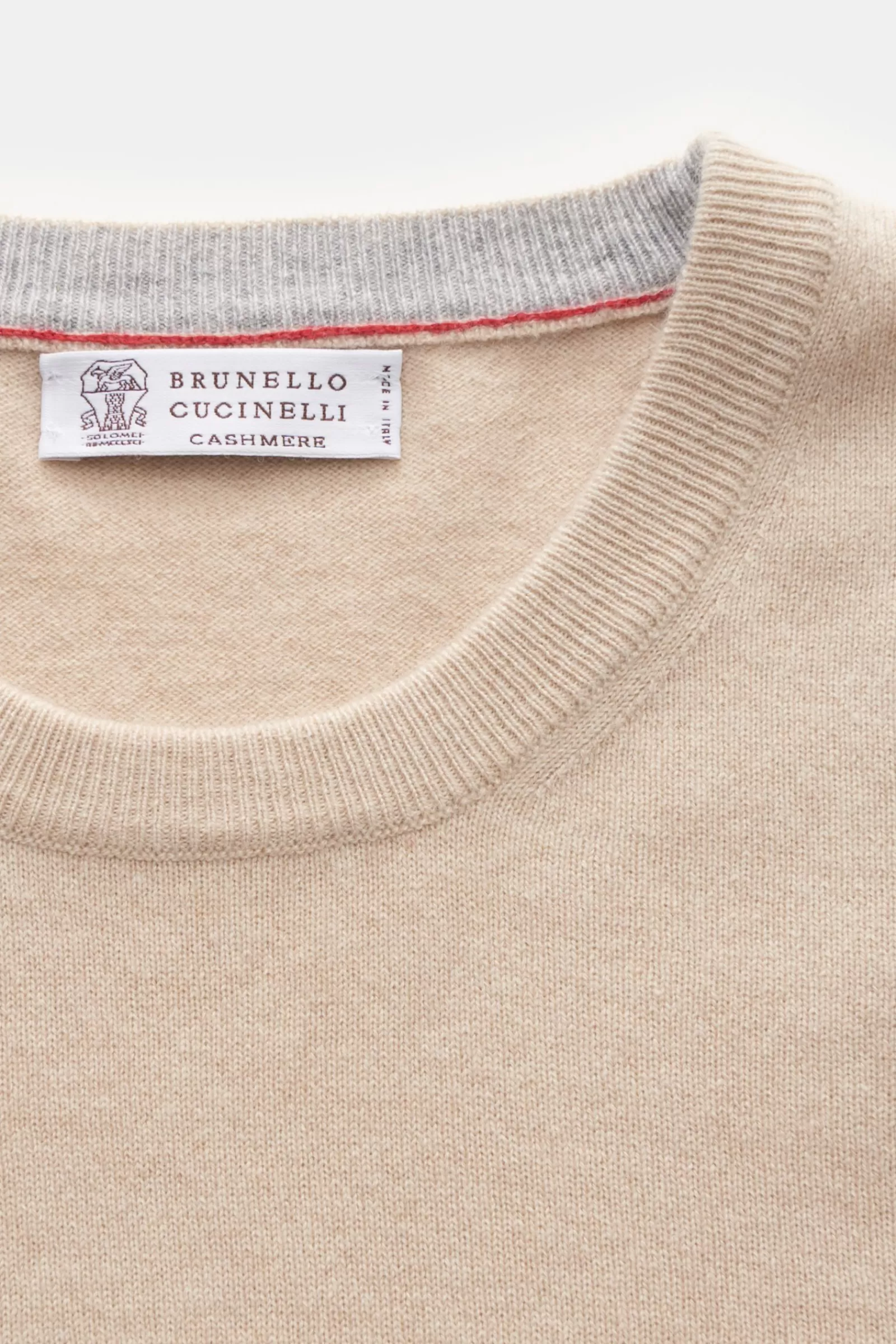 Cashmere Rundhalspullover Beige^Brunello Cucinelli New