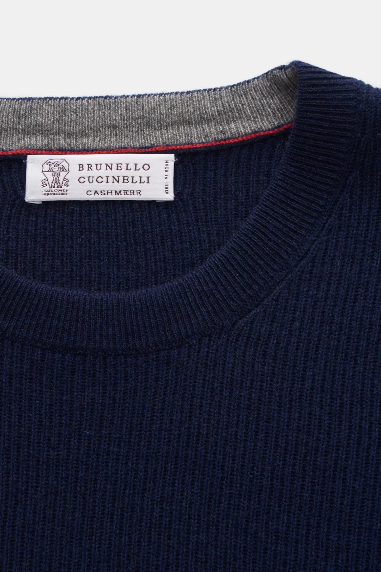 Cashmere Rundhalspullover Navy^Brunello Cucinelli Outlet