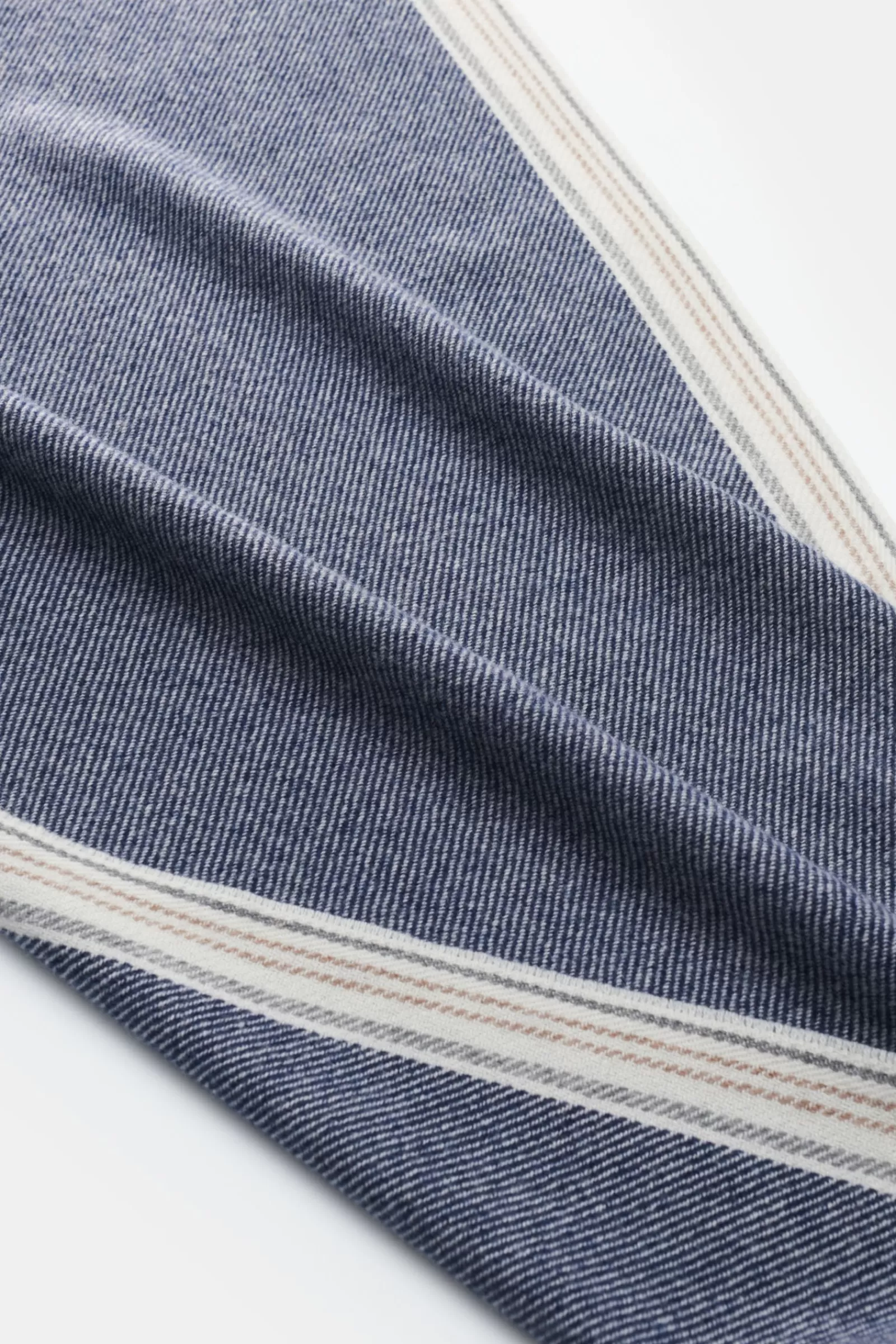 Cashmere Scarf Navy/Cream^Brunello Cucinelli Shop