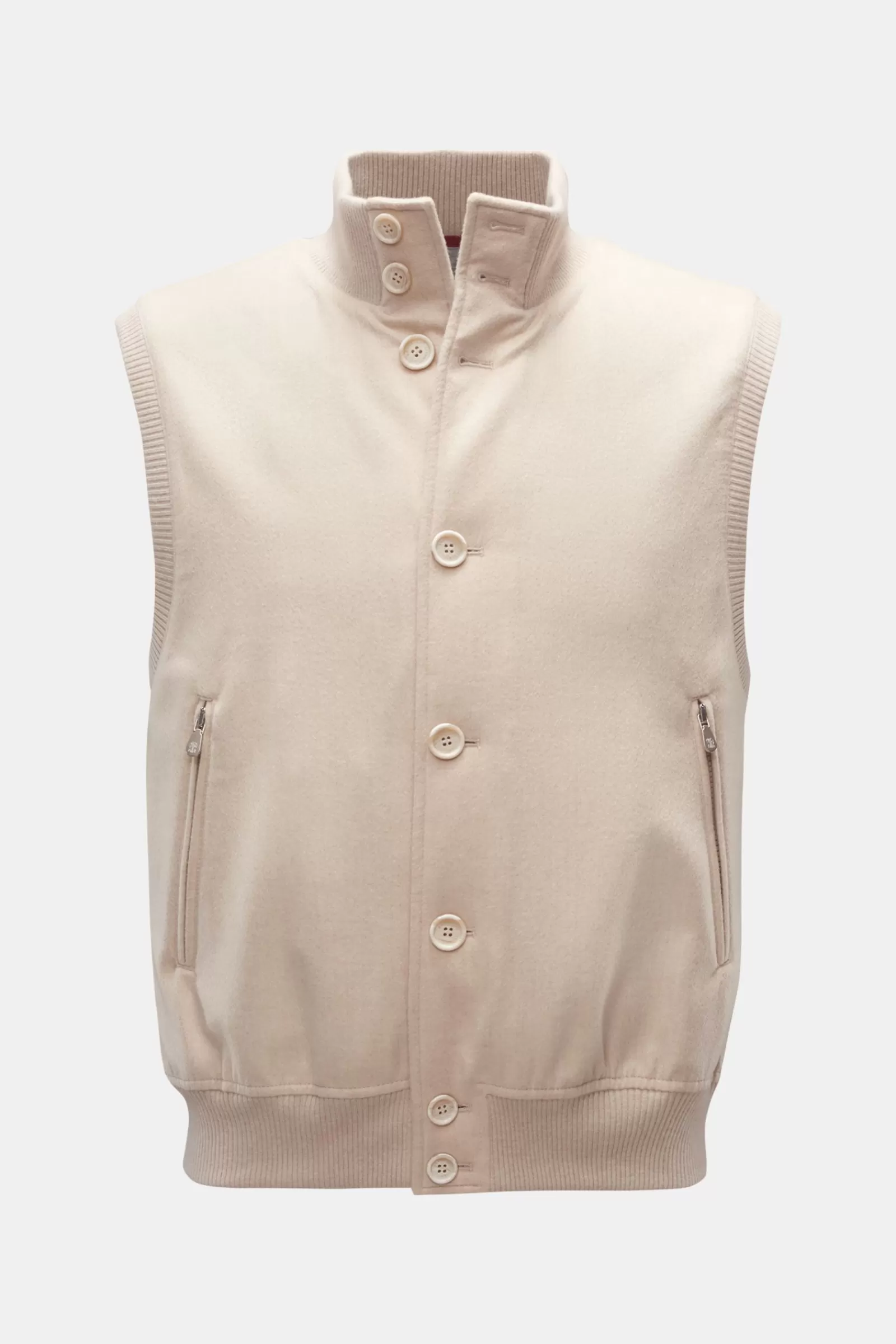 Cashmere Waistcoat Beige>Brunello Cucinelli Clearance