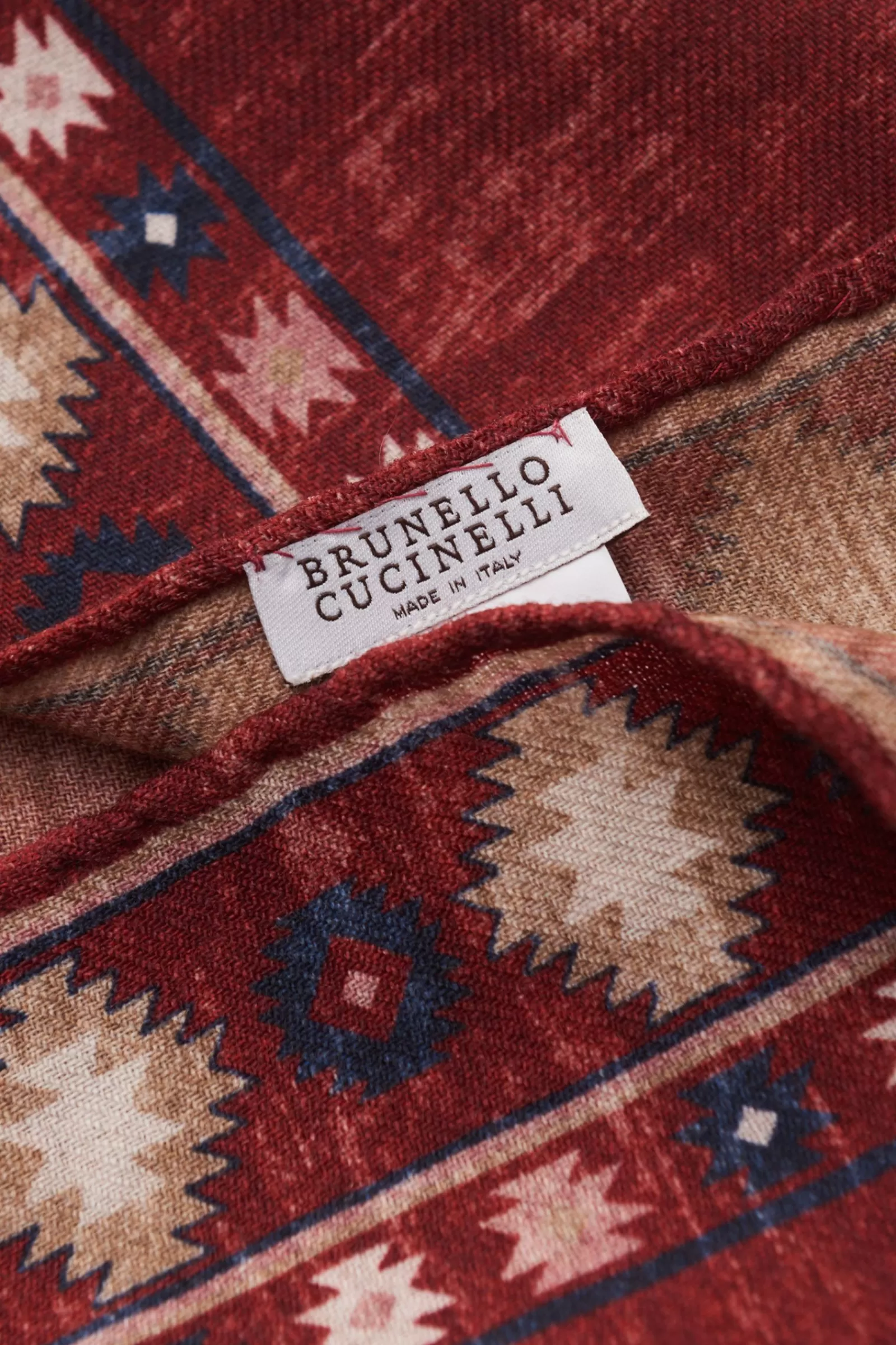 Einstecktuch Bordeaux/Graublau Gemustert^Brunello Cucinelli Clearance