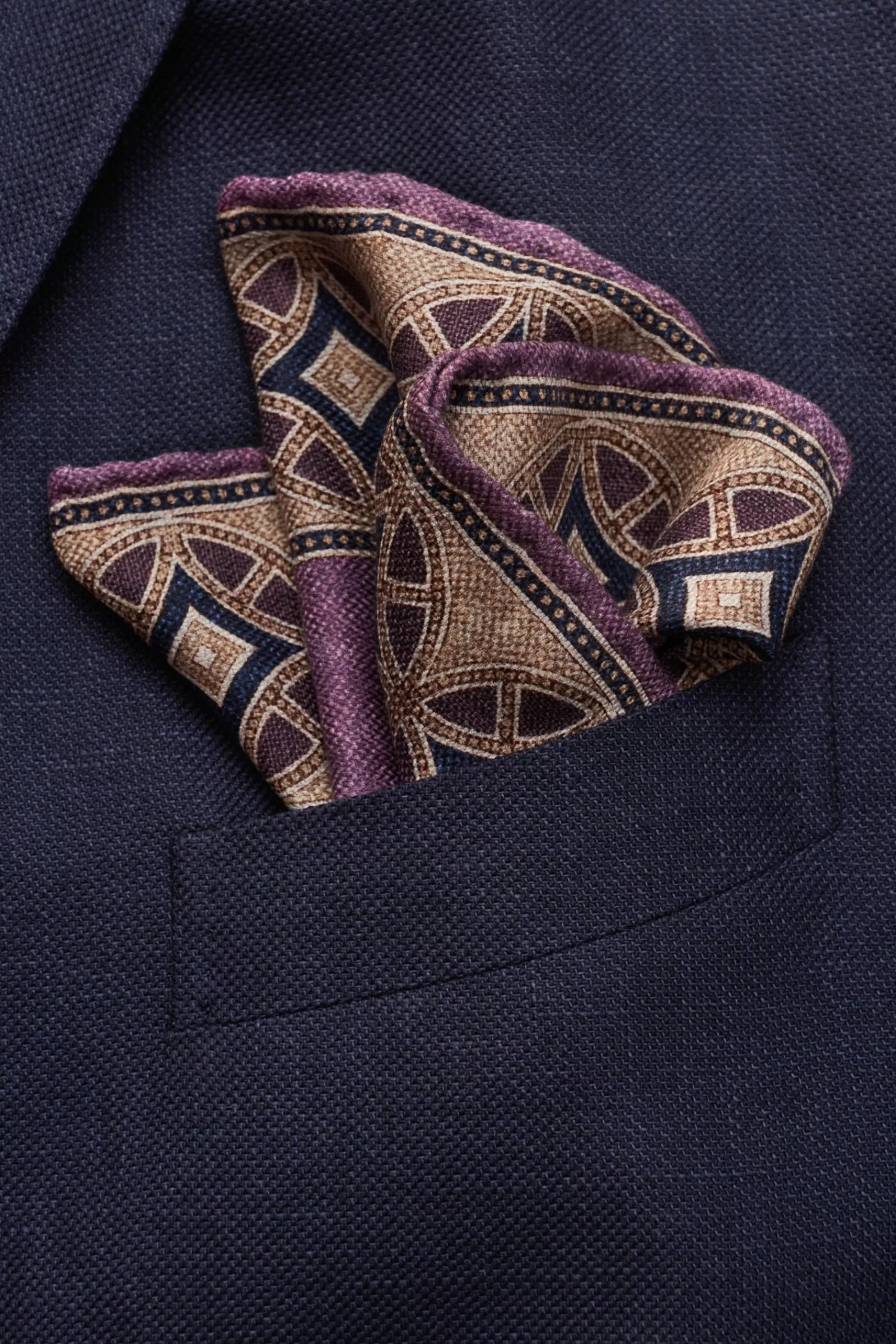 Einstecktuch Violett/Beige Gemustert^Brunello Cucinelli Best