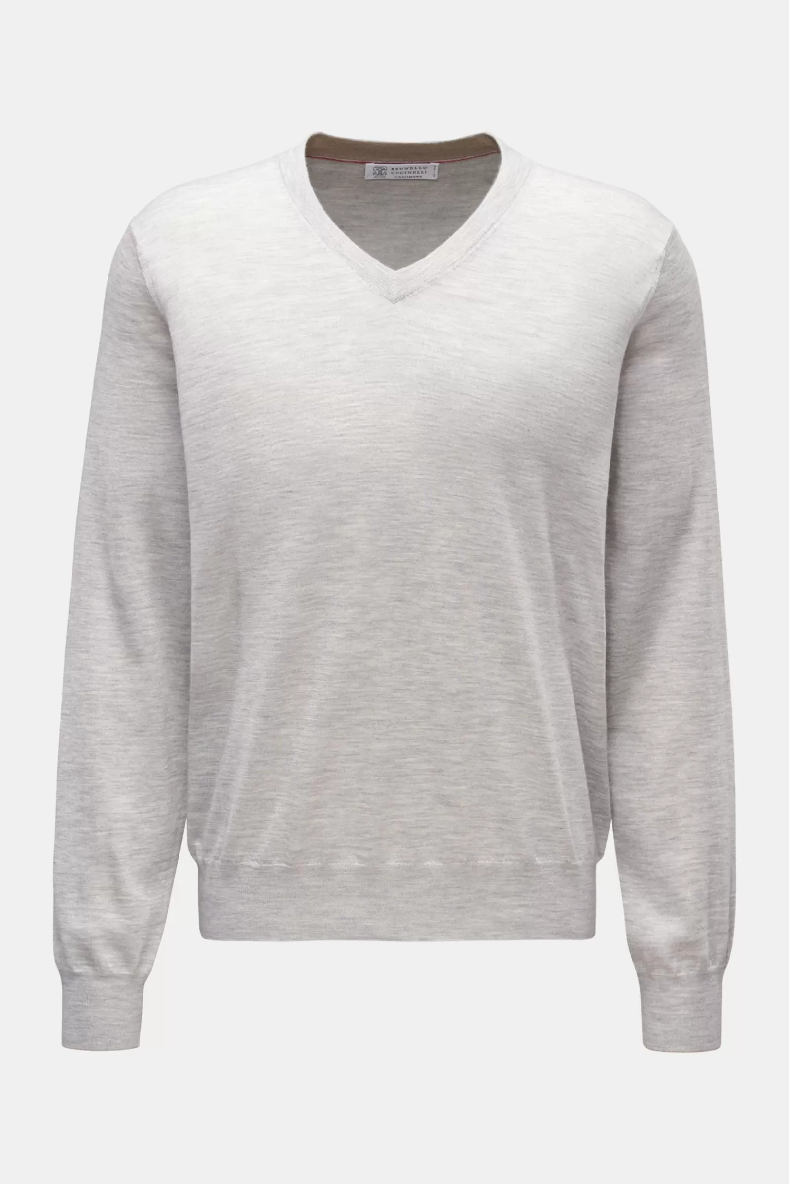 Fine Knit V-Neck Jumper Light Grey^Brunello Cucinelli Flash Sale