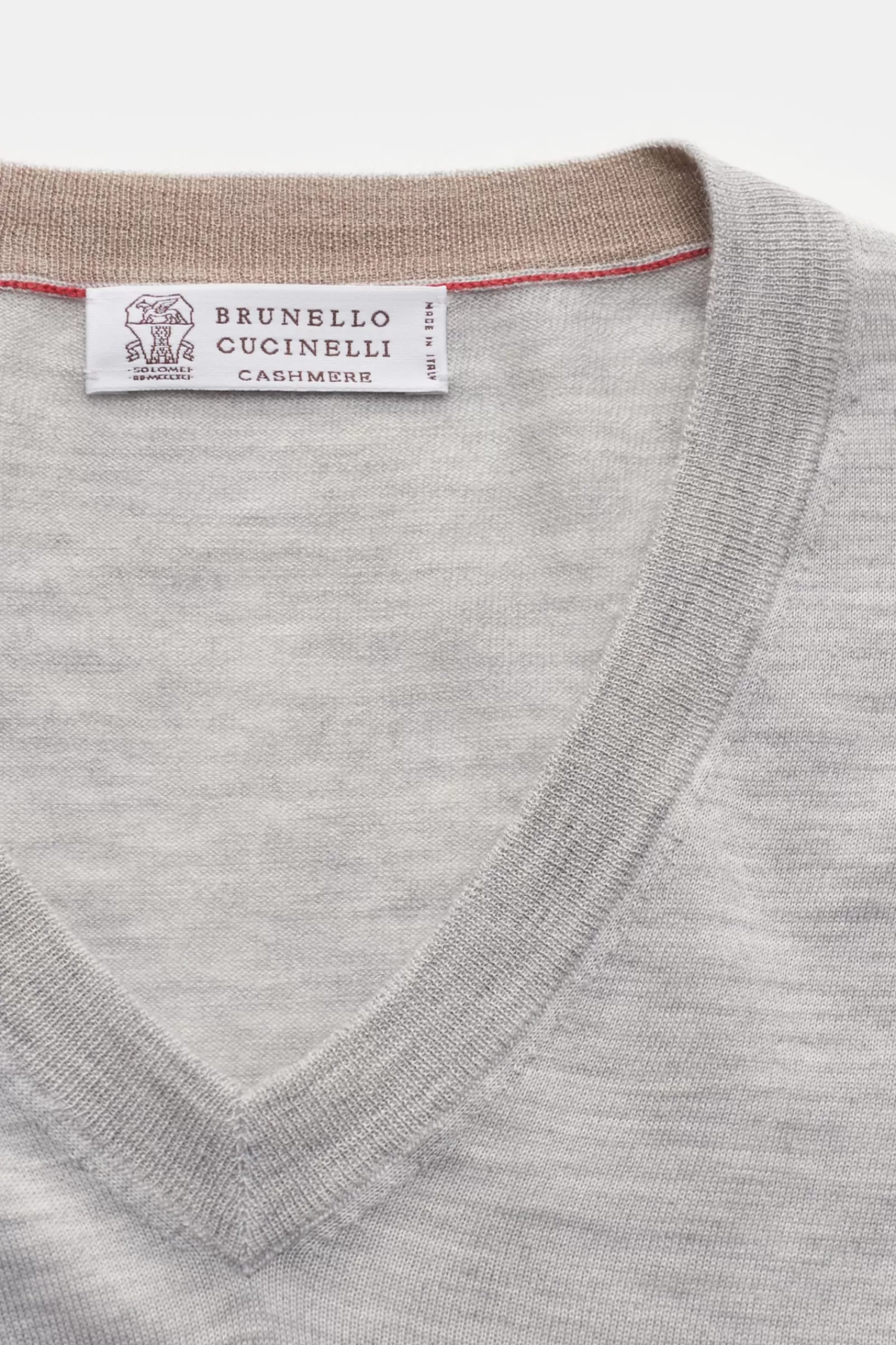 Fine Knit V-Neck Jumper Light Grey^Brunello Cucinelli Flash Sale