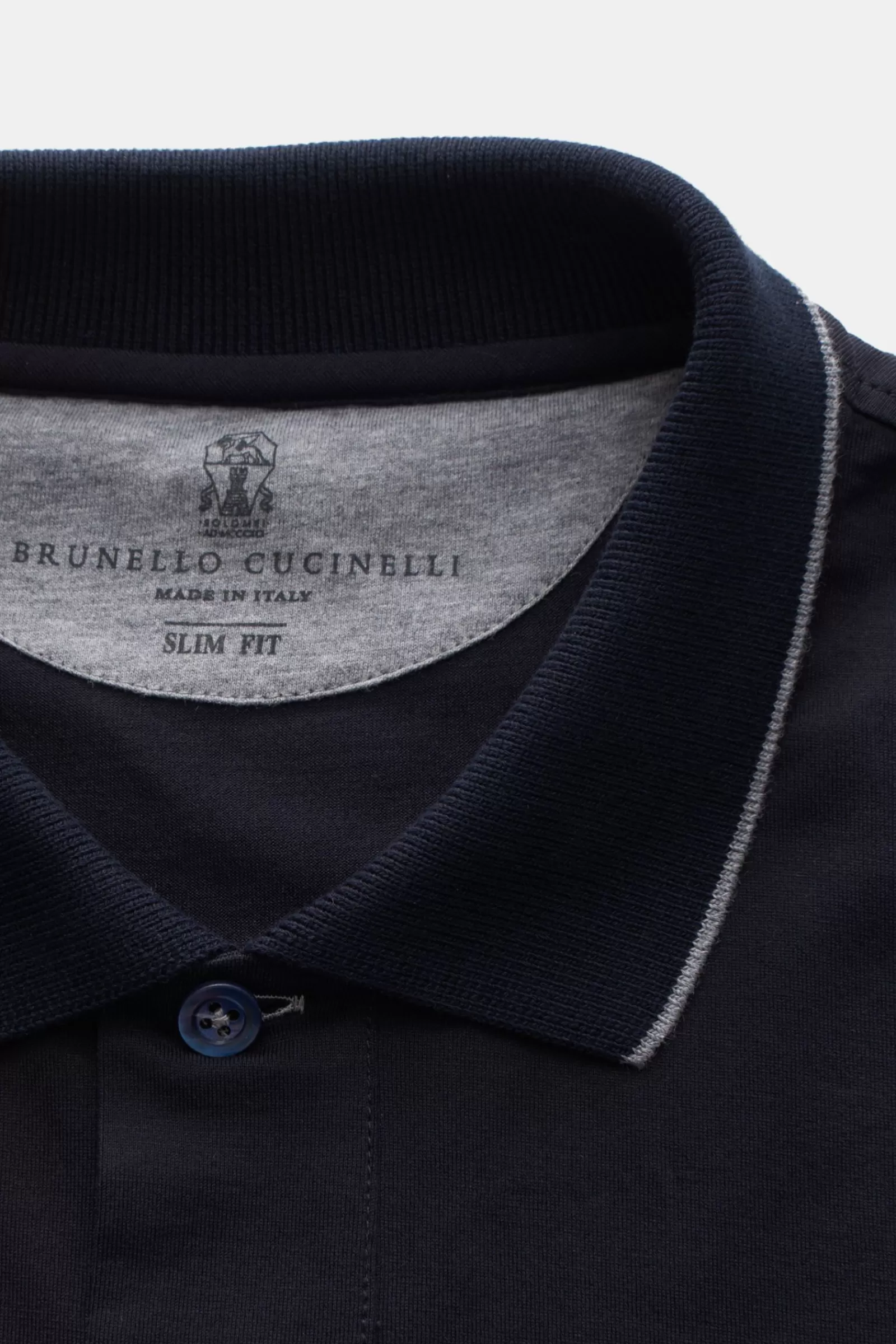 Jersey Longsleeve-Poloshirt Dark Navy>Brunello Cucinelli Sale